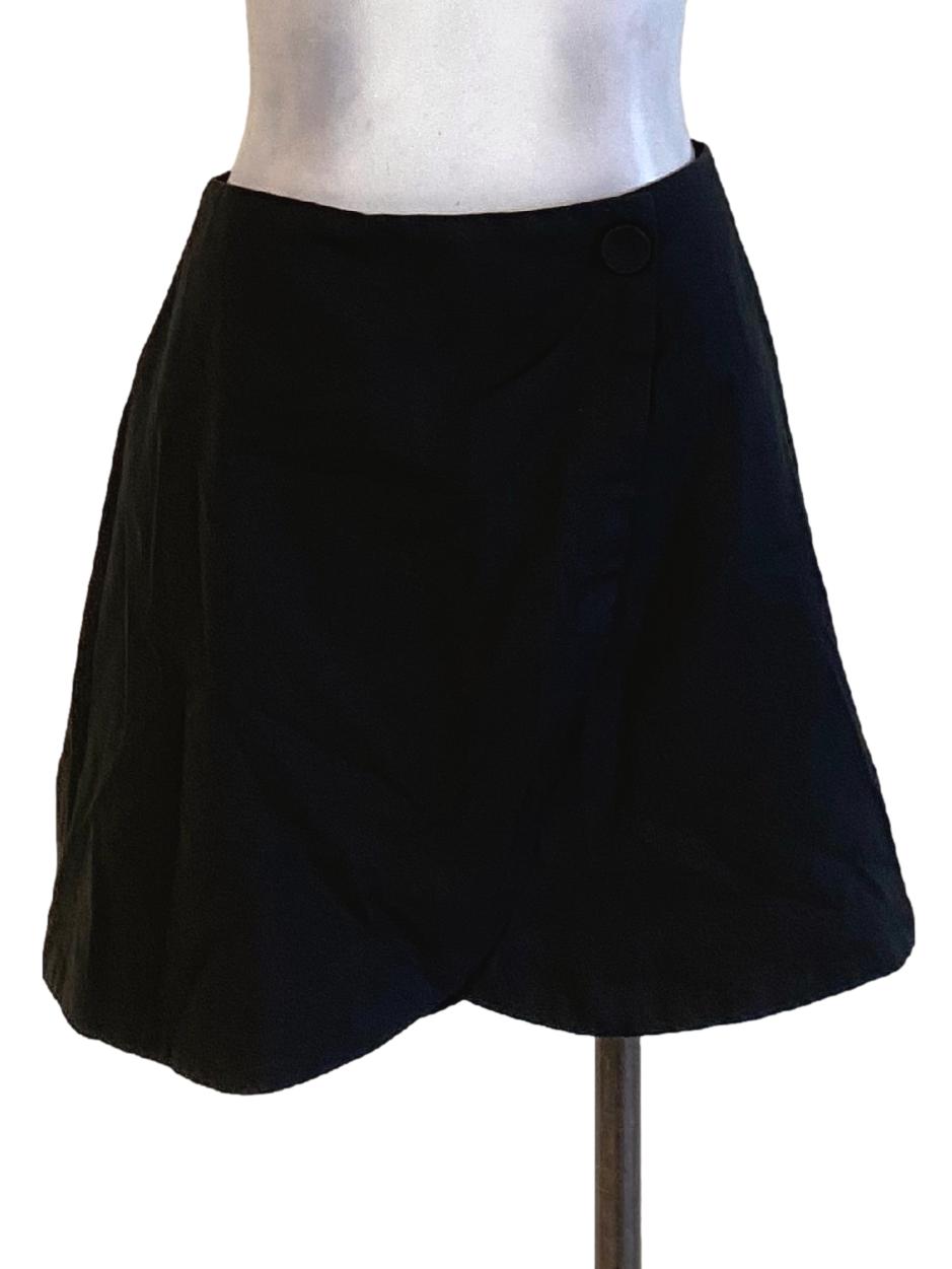 Jet Black Loose A-Line Skort