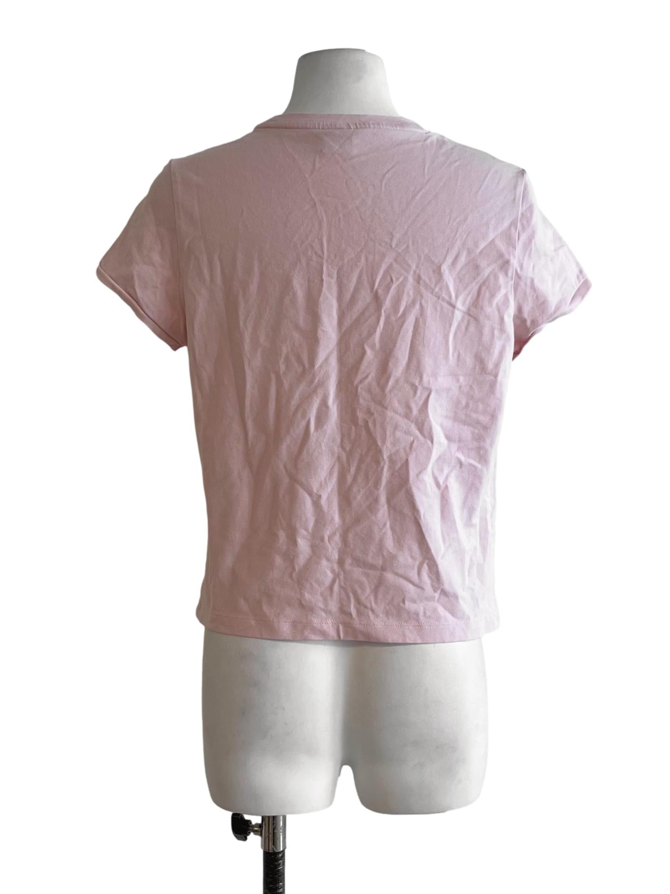 Blush Pink Jewel Neckline T-Shirt