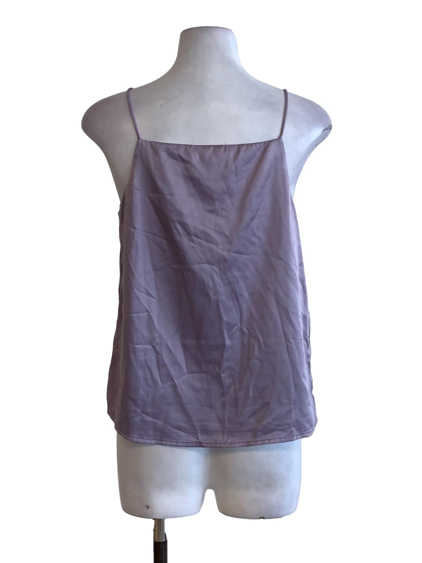 Lilac Purple Spaghetti Straps Satin Top