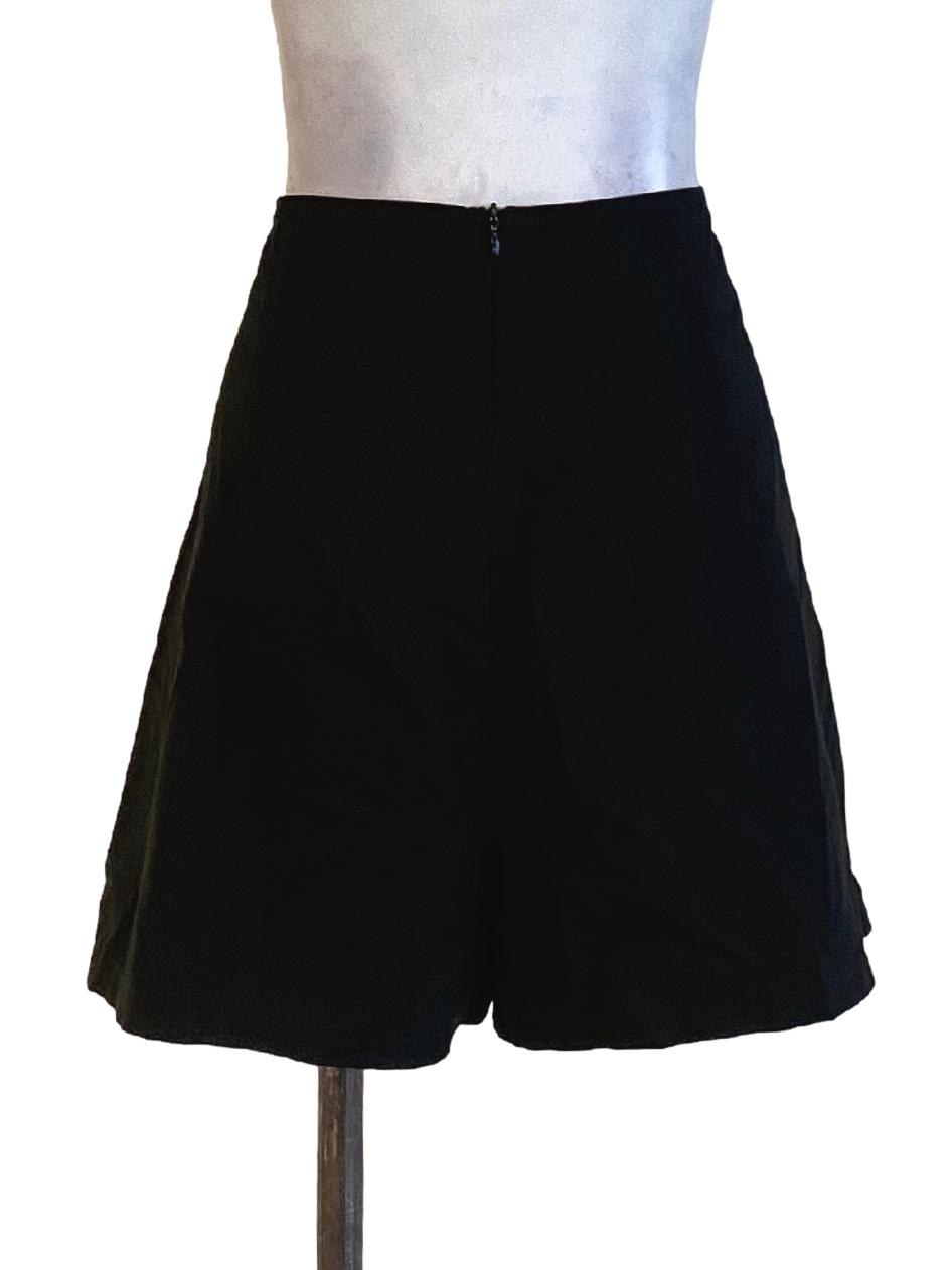Jet Black Loose A-Line Skort