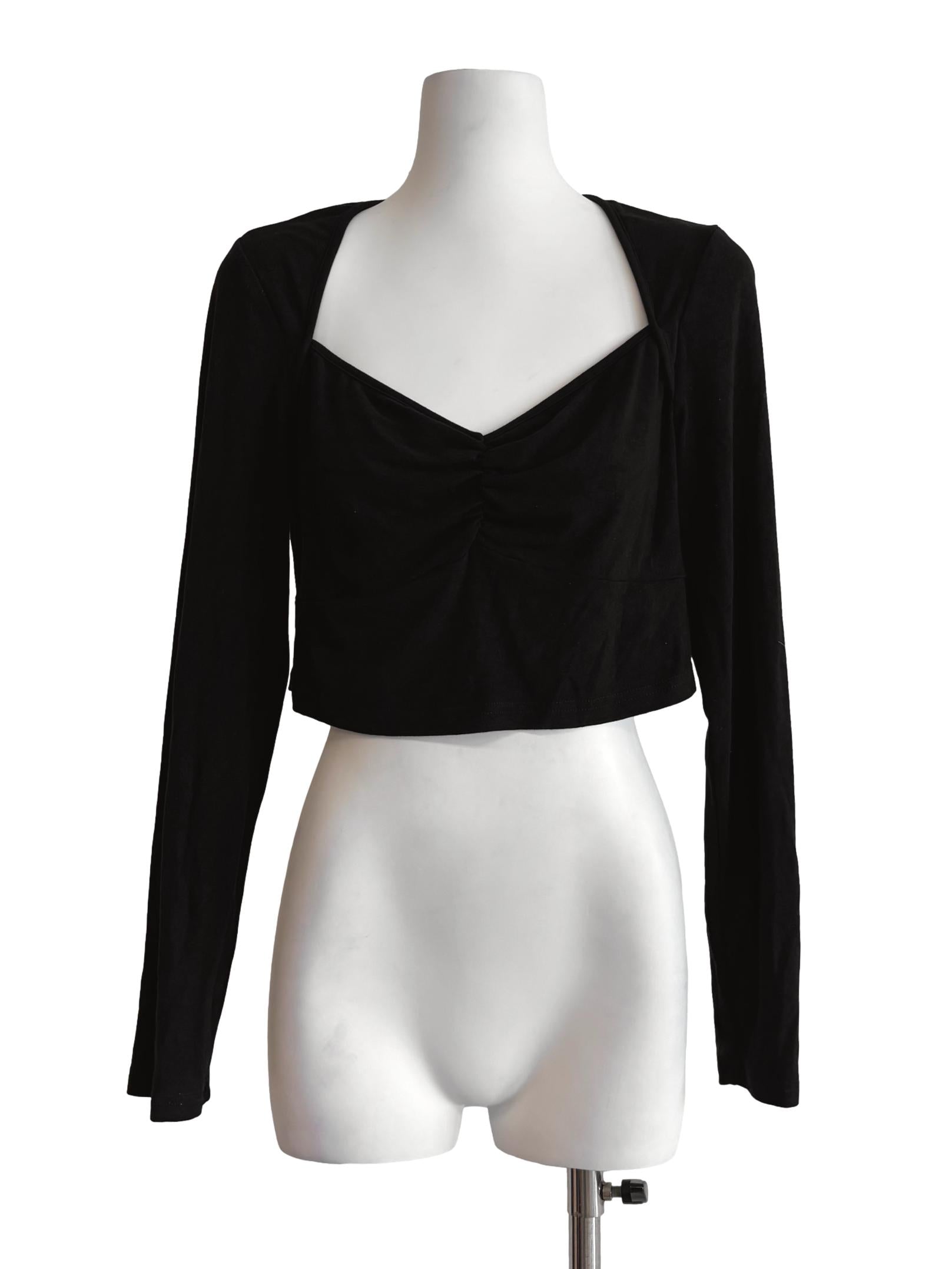 Black Diamond Neck Cotton Top