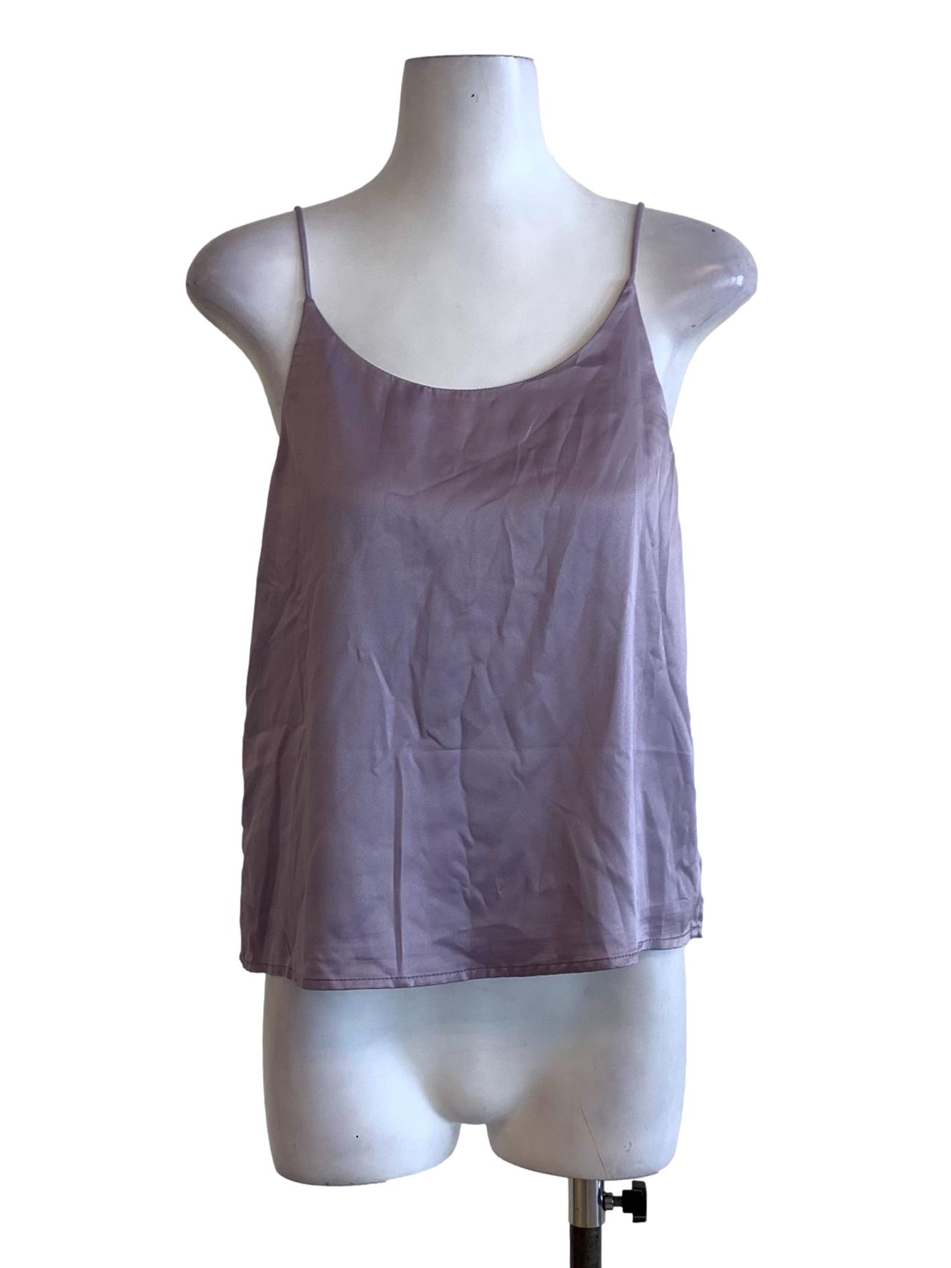 Lilac Purple Spaghetti Straps Satin Top