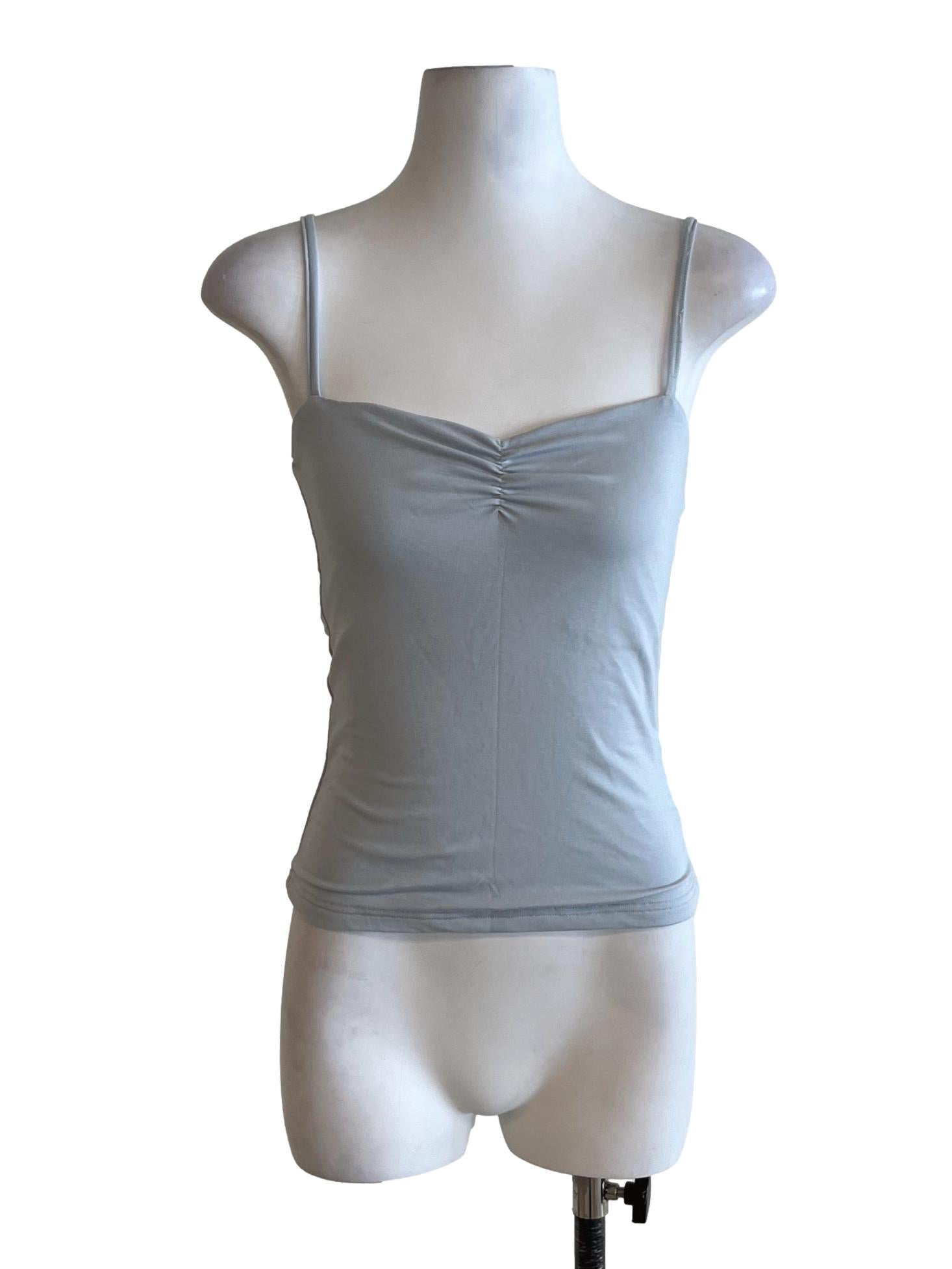 Sky Blue Spaghetti Strap Sleeveless Top