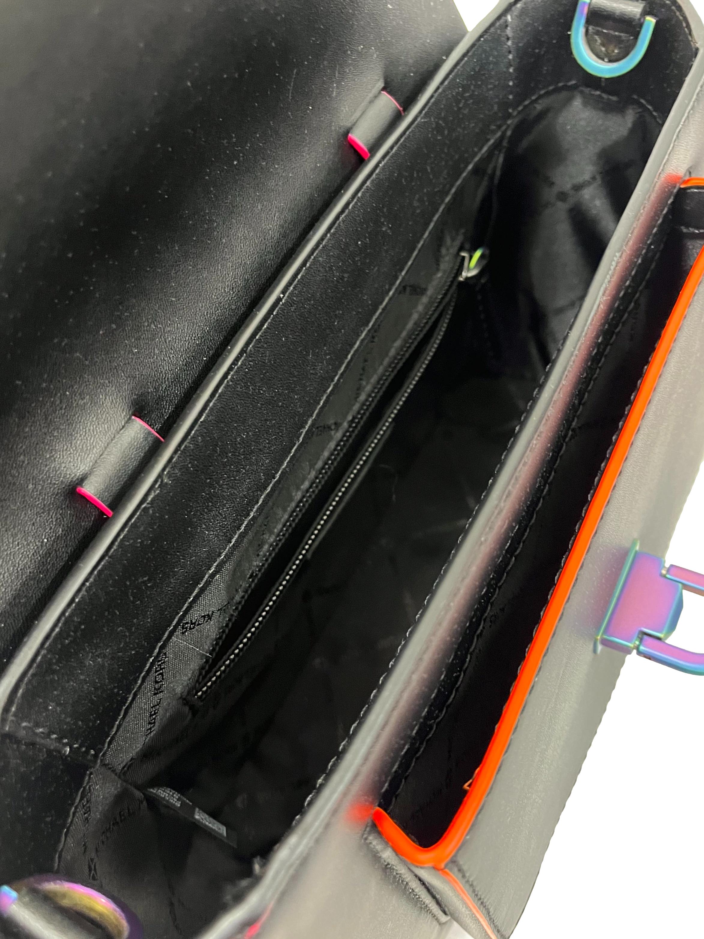 Black Manhattan Medium Rainbow Contrast Trim Satchel Bag CSN