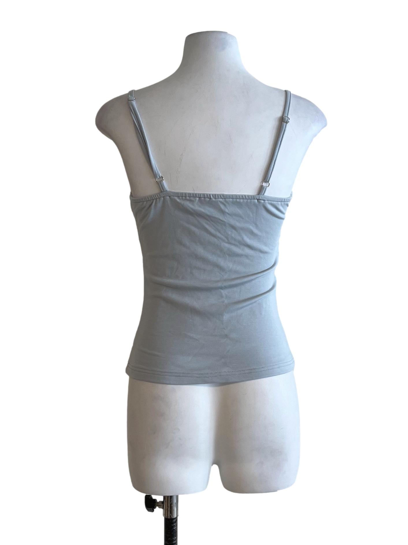 Sky Blue Spaghetti Strap Sleeveless Top