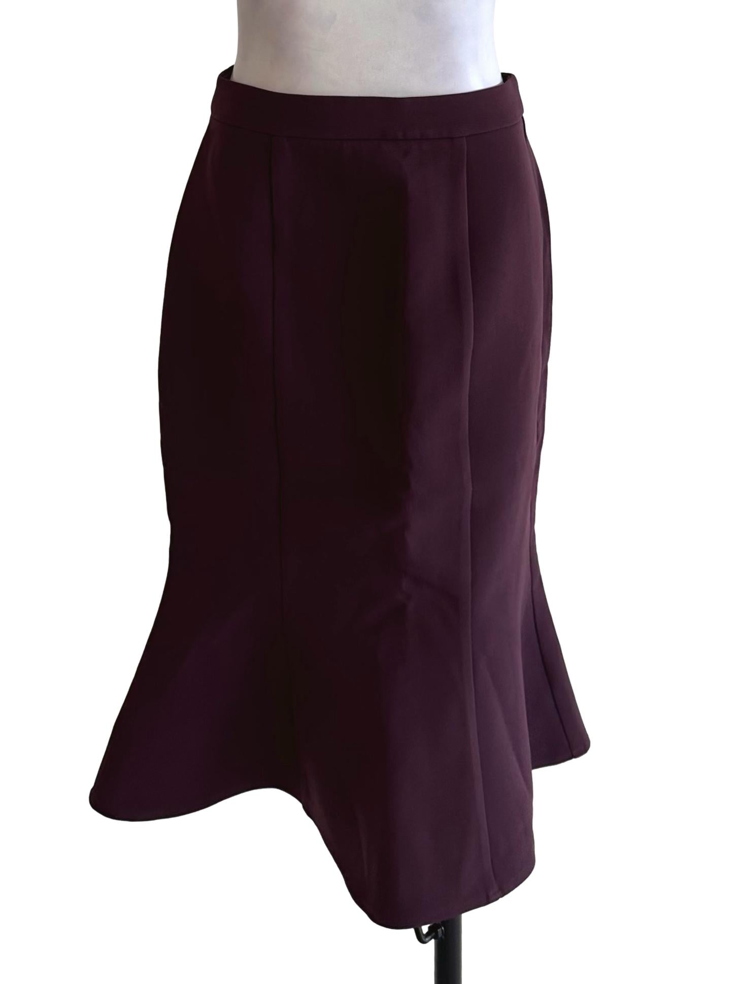 Plum Purple Panel Trumpet Skirt LB