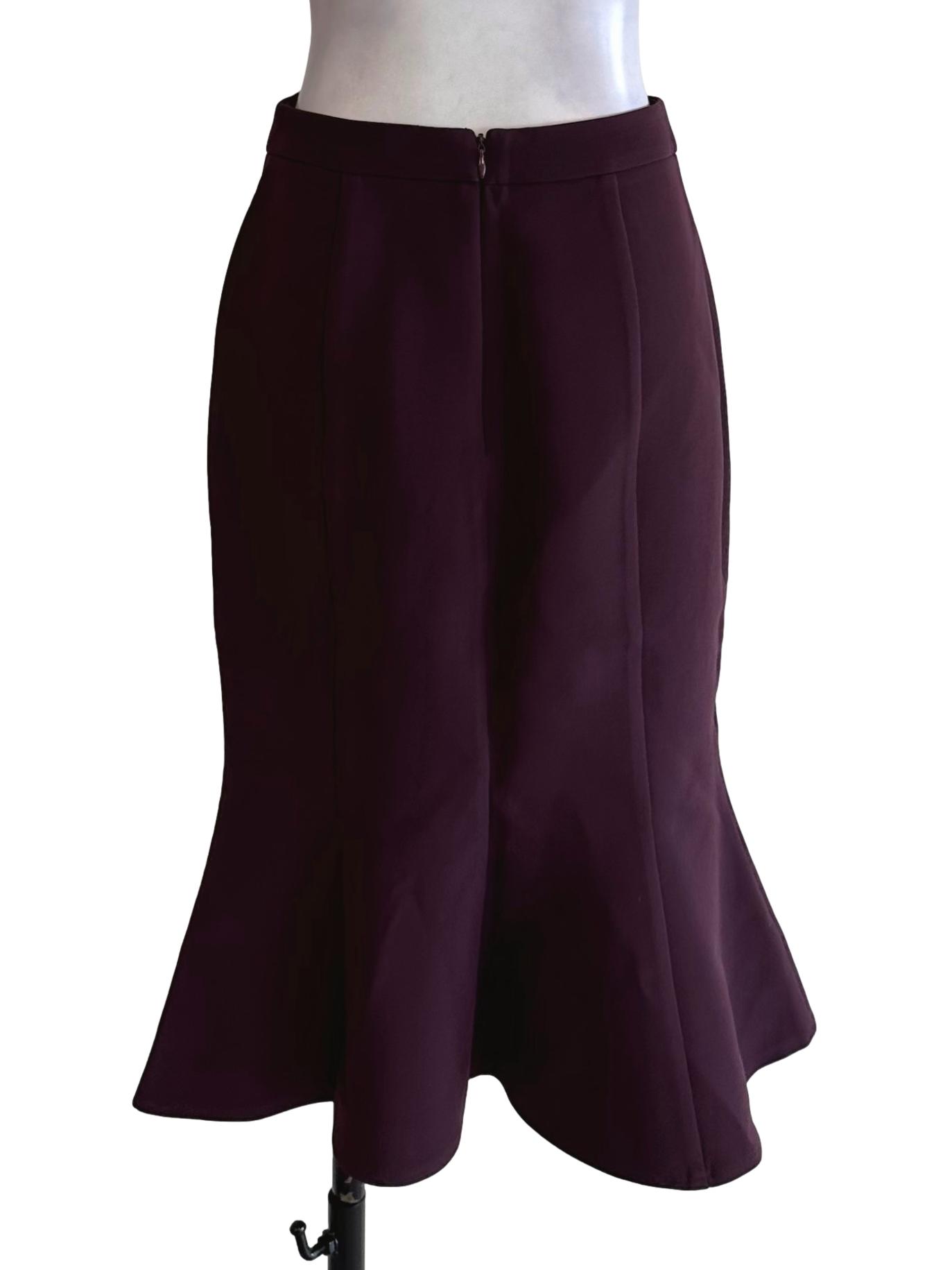 Plum Purple Panel Trumpet Skirt LB