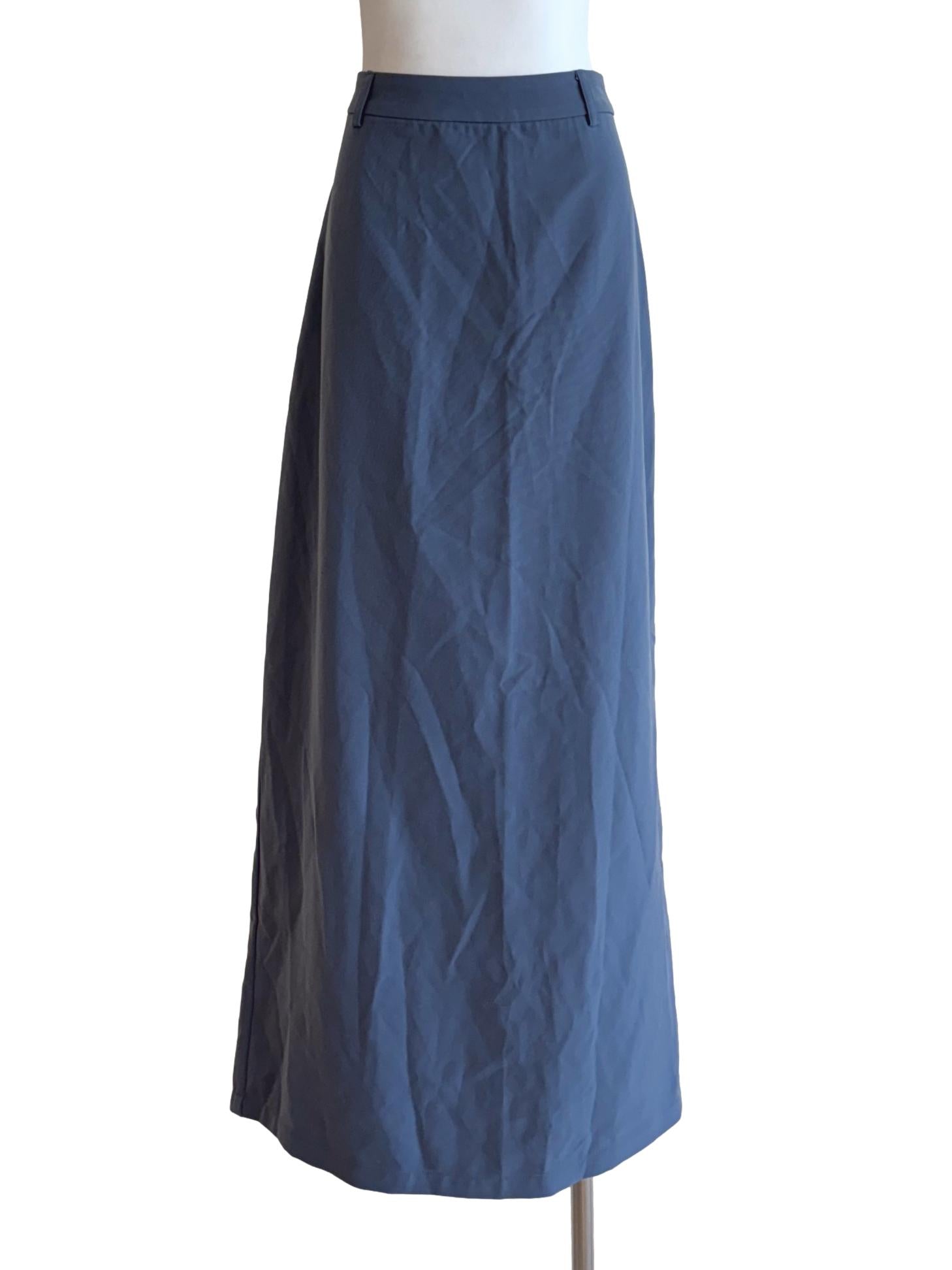 Lapis Blue Back Slit Long Skirt YHF