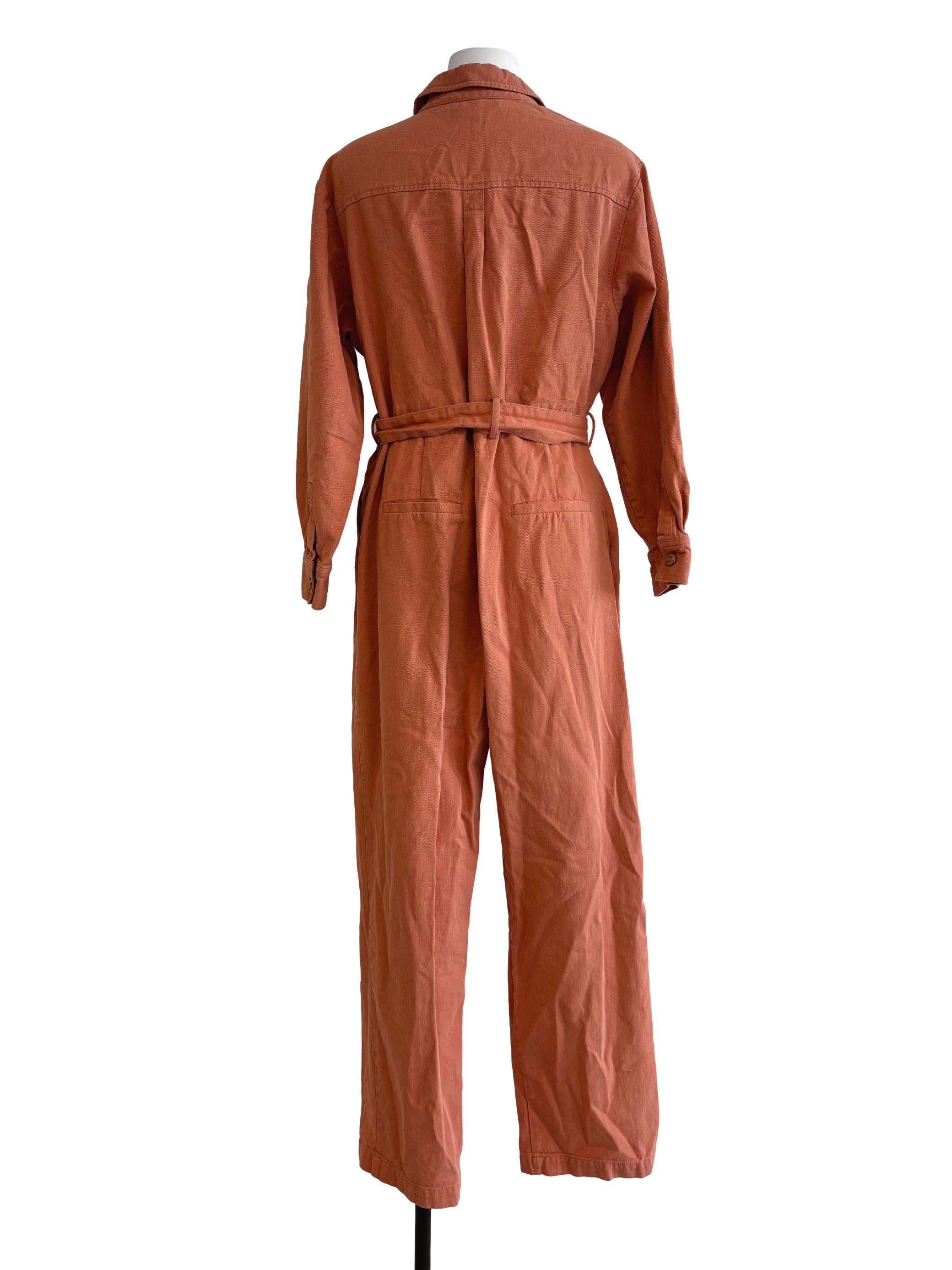 Apricot Long Sleeve Utility Jumpsuit