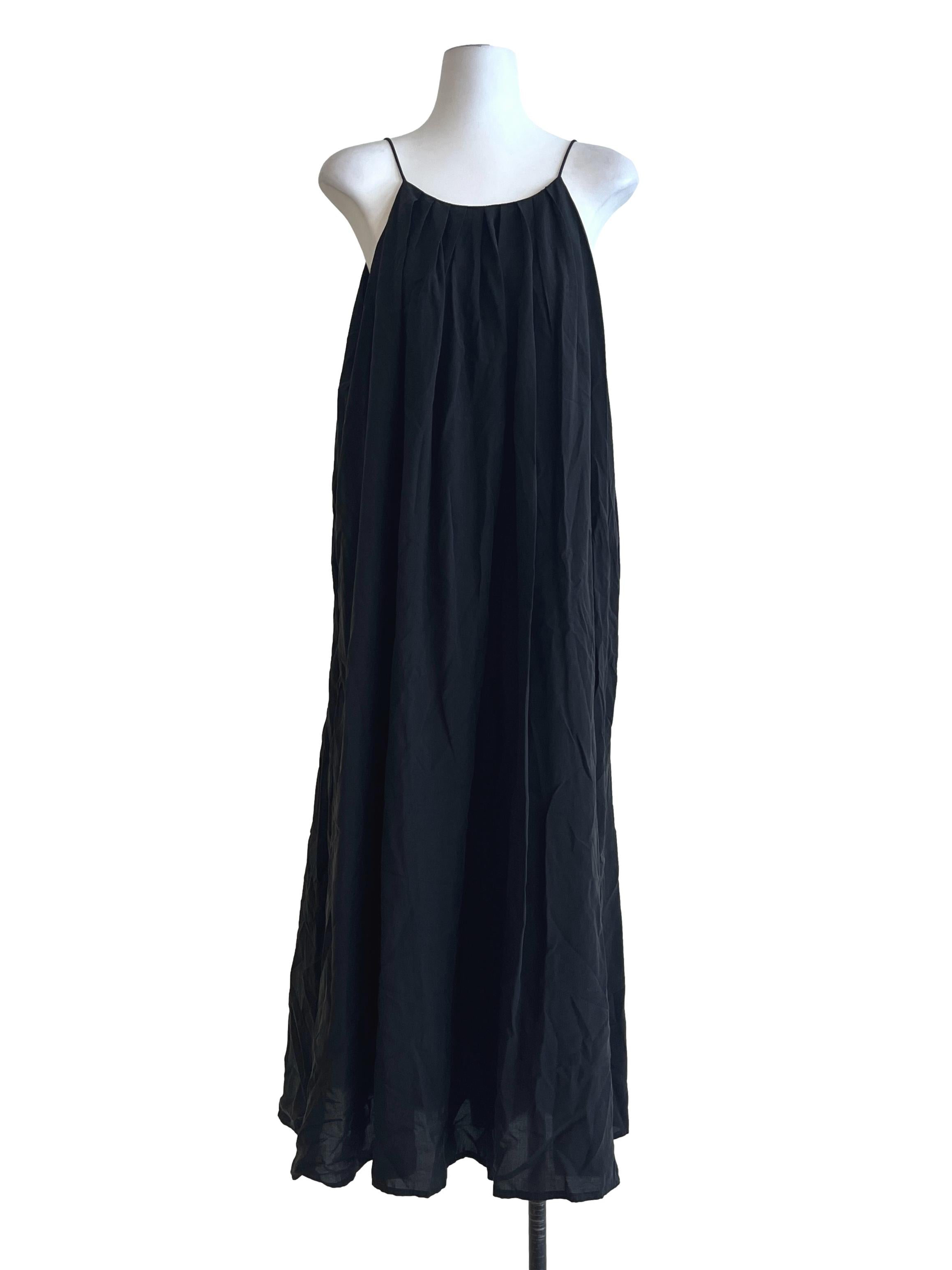 Pitch Black Spaghetti Strap Tent Dress TEM
