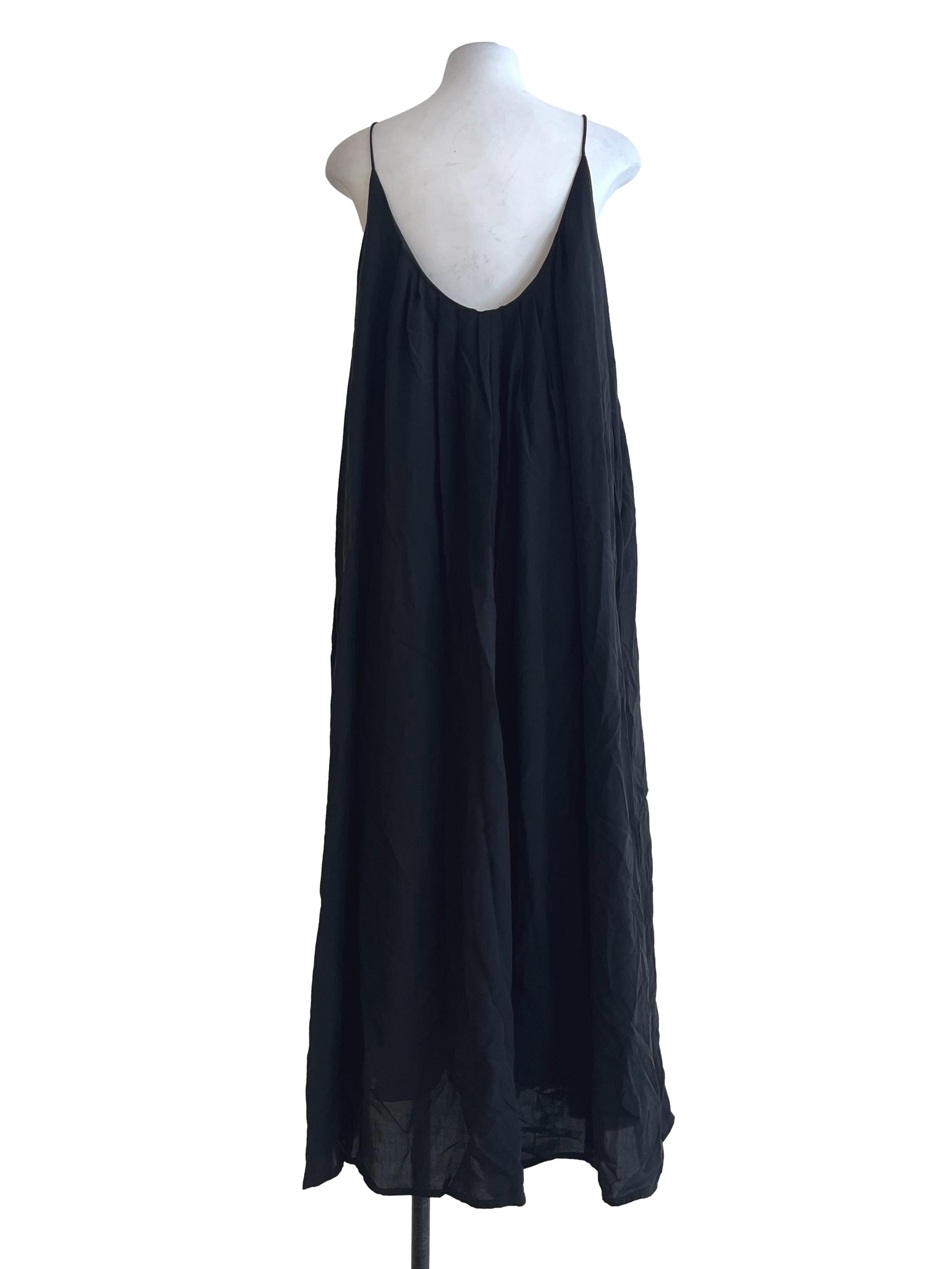 Pitch Black Spaghetti Strap Tent Dress TEM