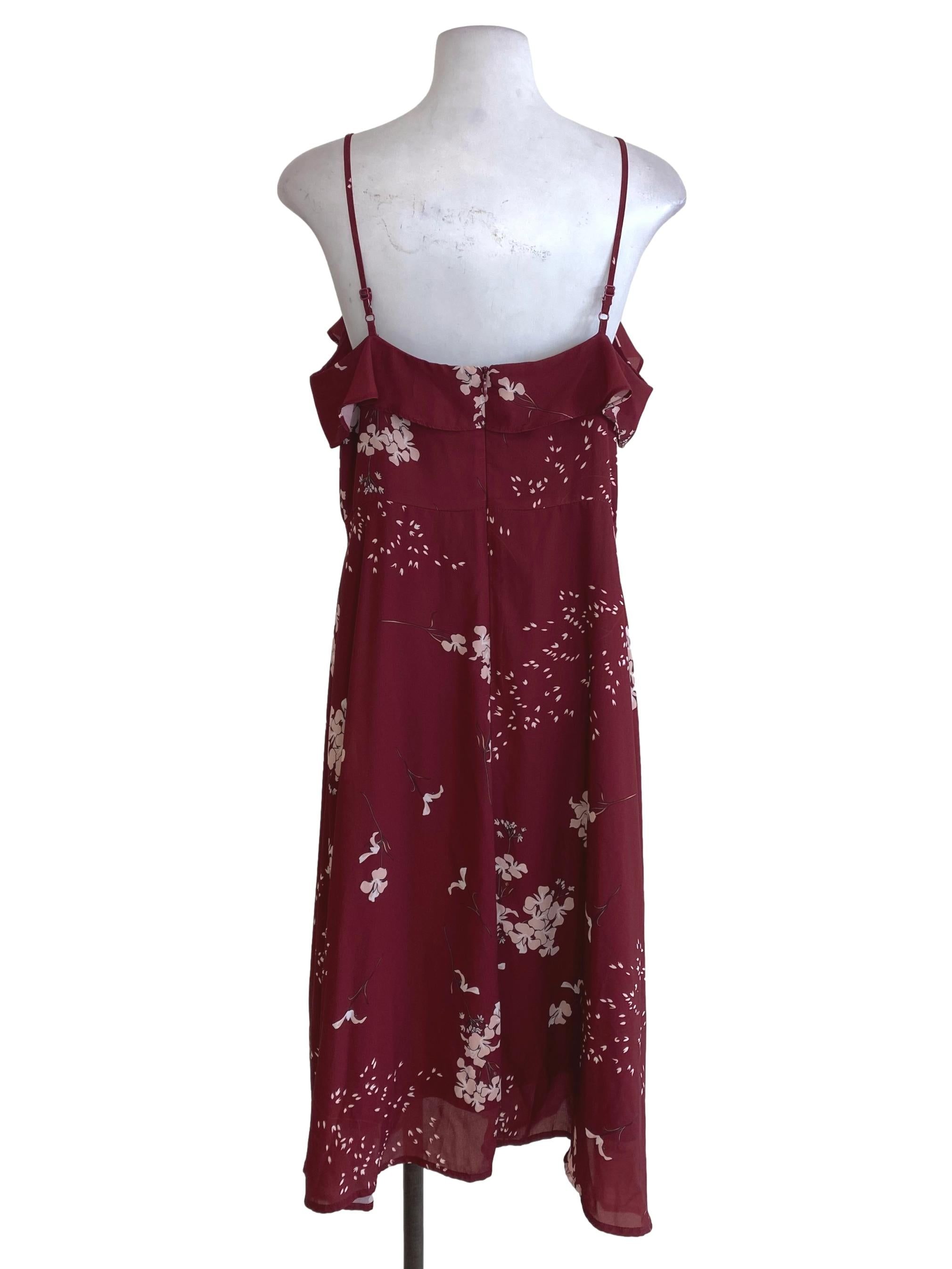 Intoxiquette Red Floral Layered Sheath Dress | REFASH