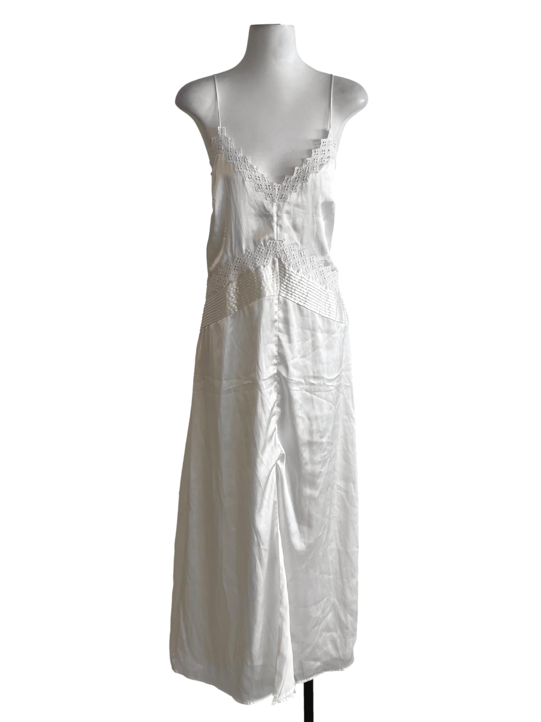 White Spaghetti Strap A-Line Dress