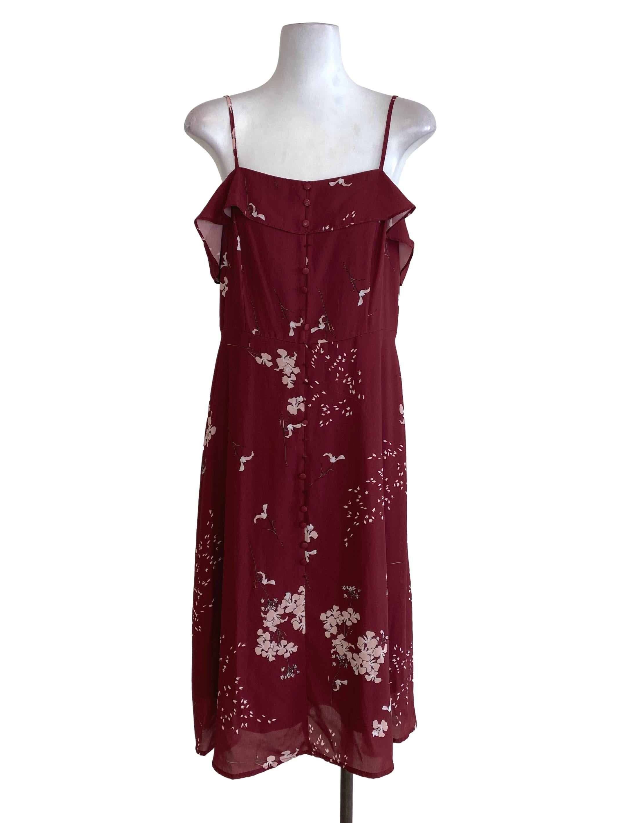 Intoxiquette Red Floral Layered Sheath Dress | REFASH