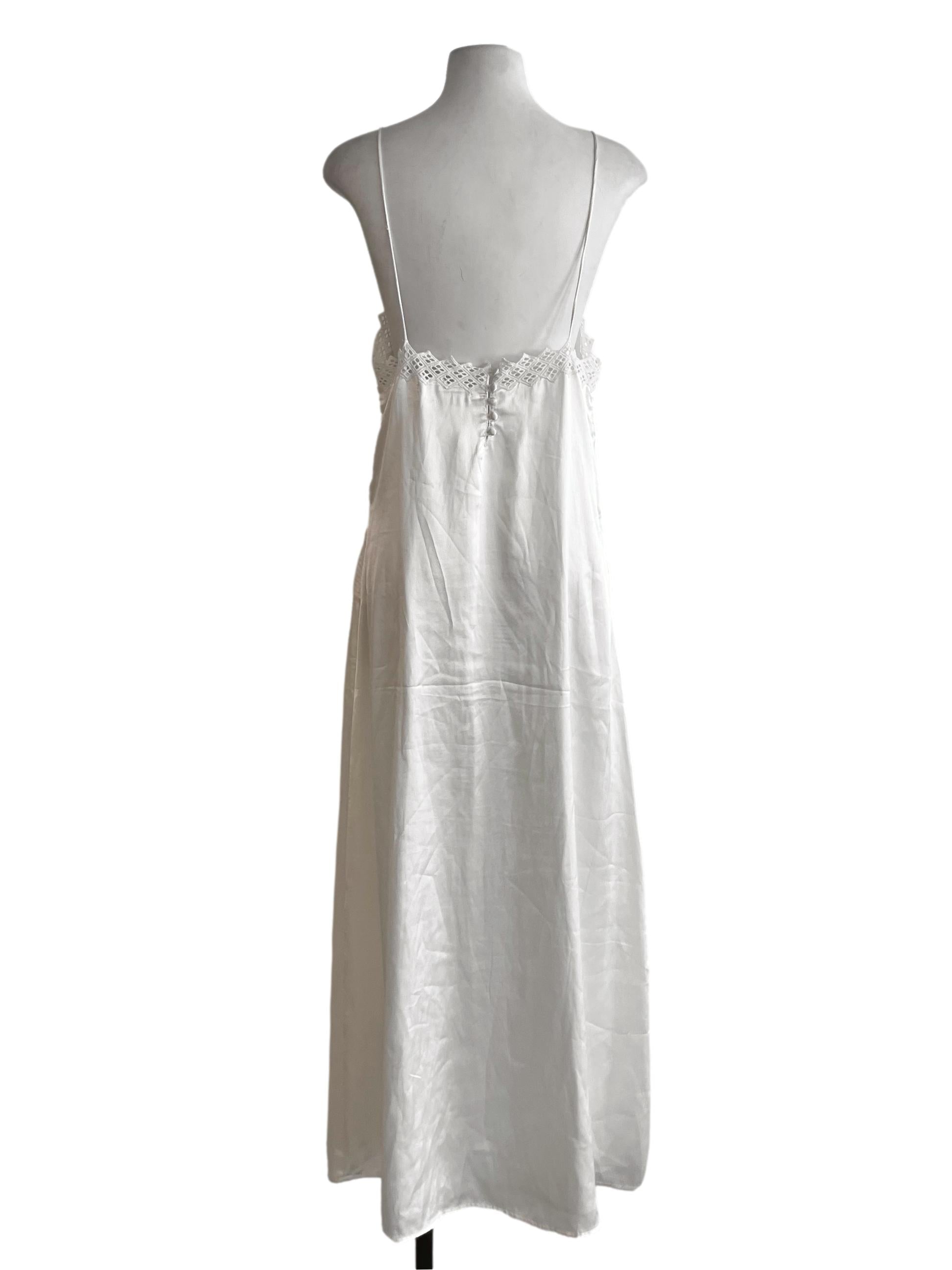 White Spaghetti Strap A-Line Dress