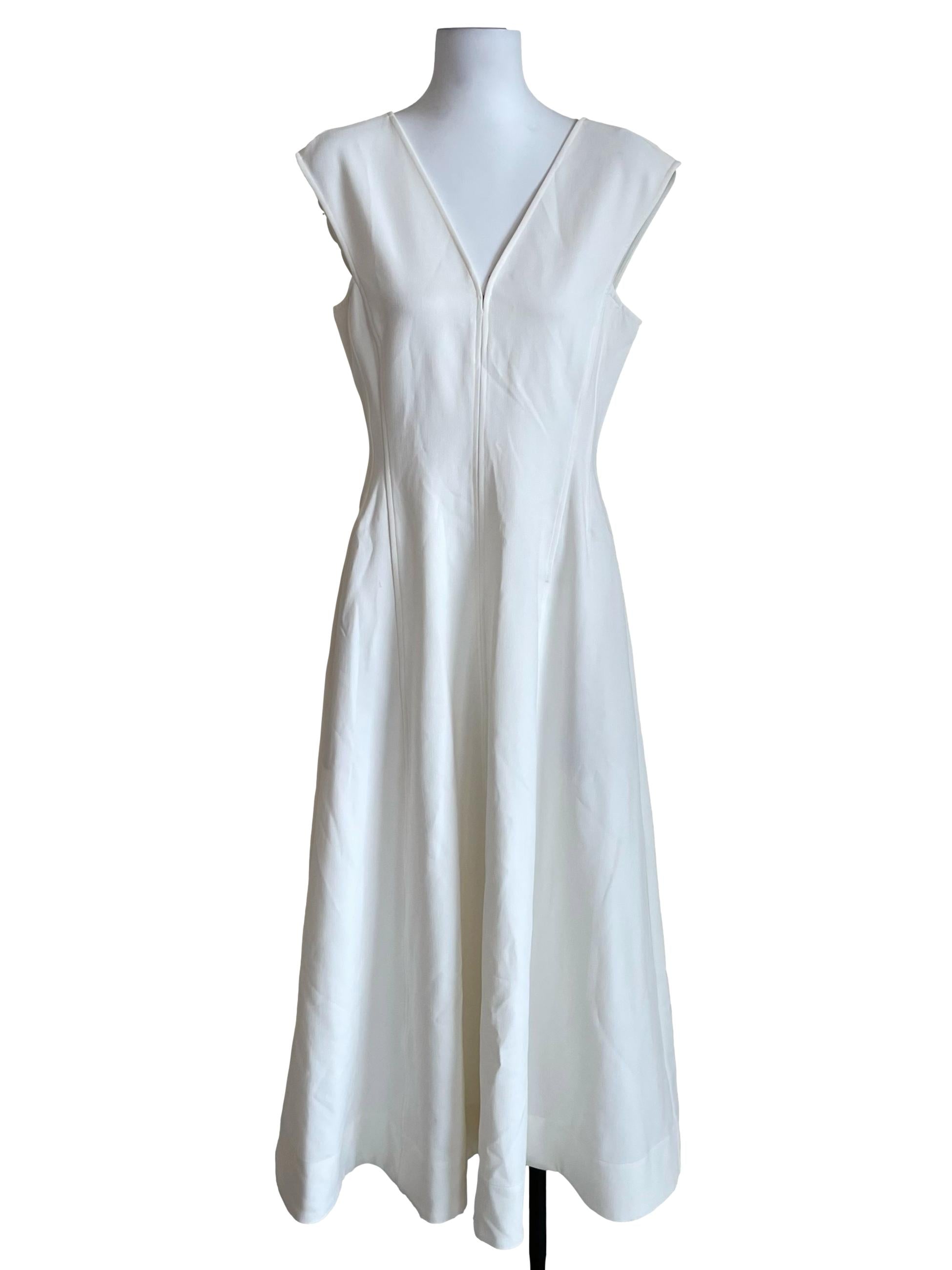 White Panelled Corset Ball Gown Dress