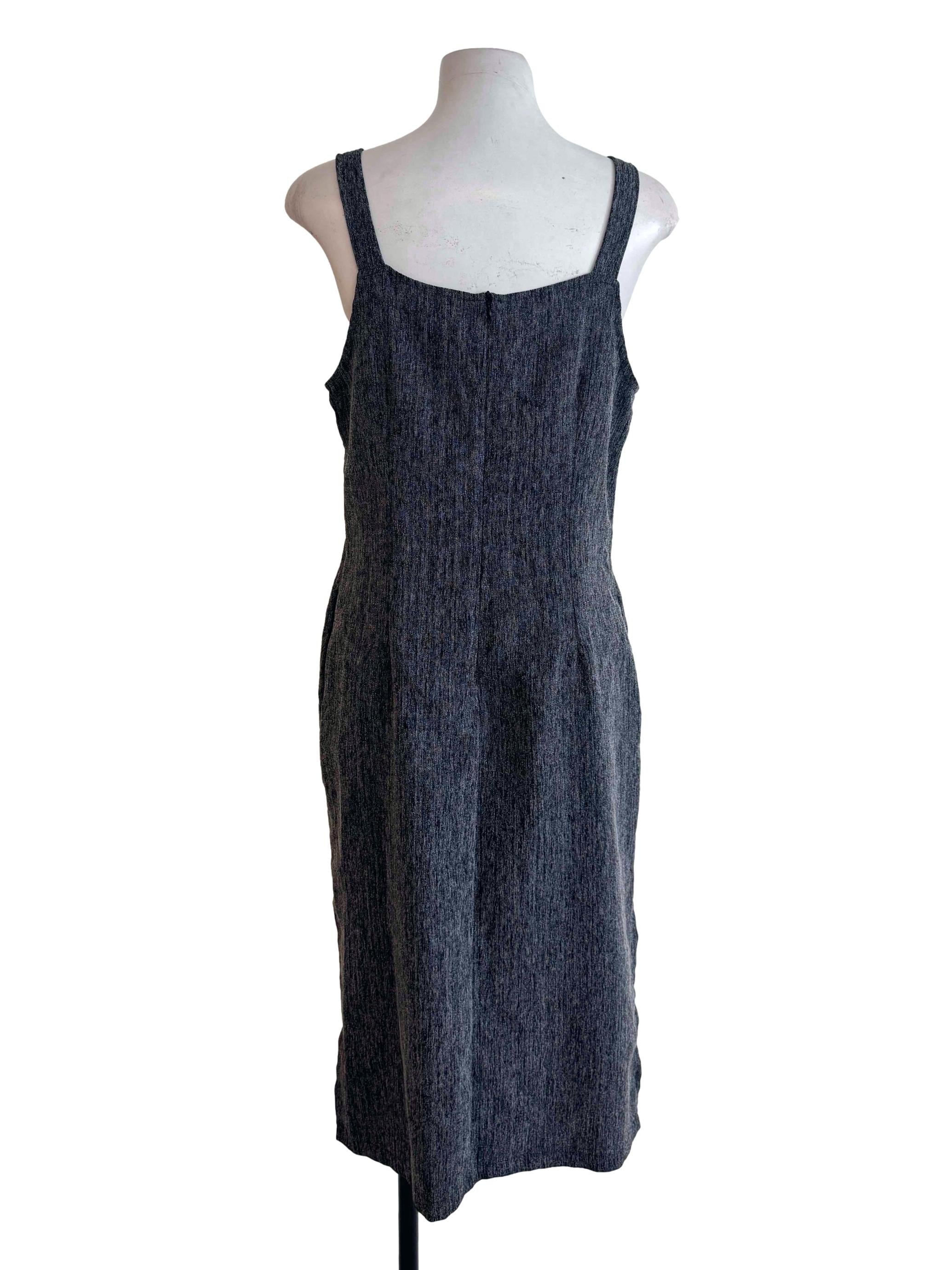 Black Textured Shift Dress