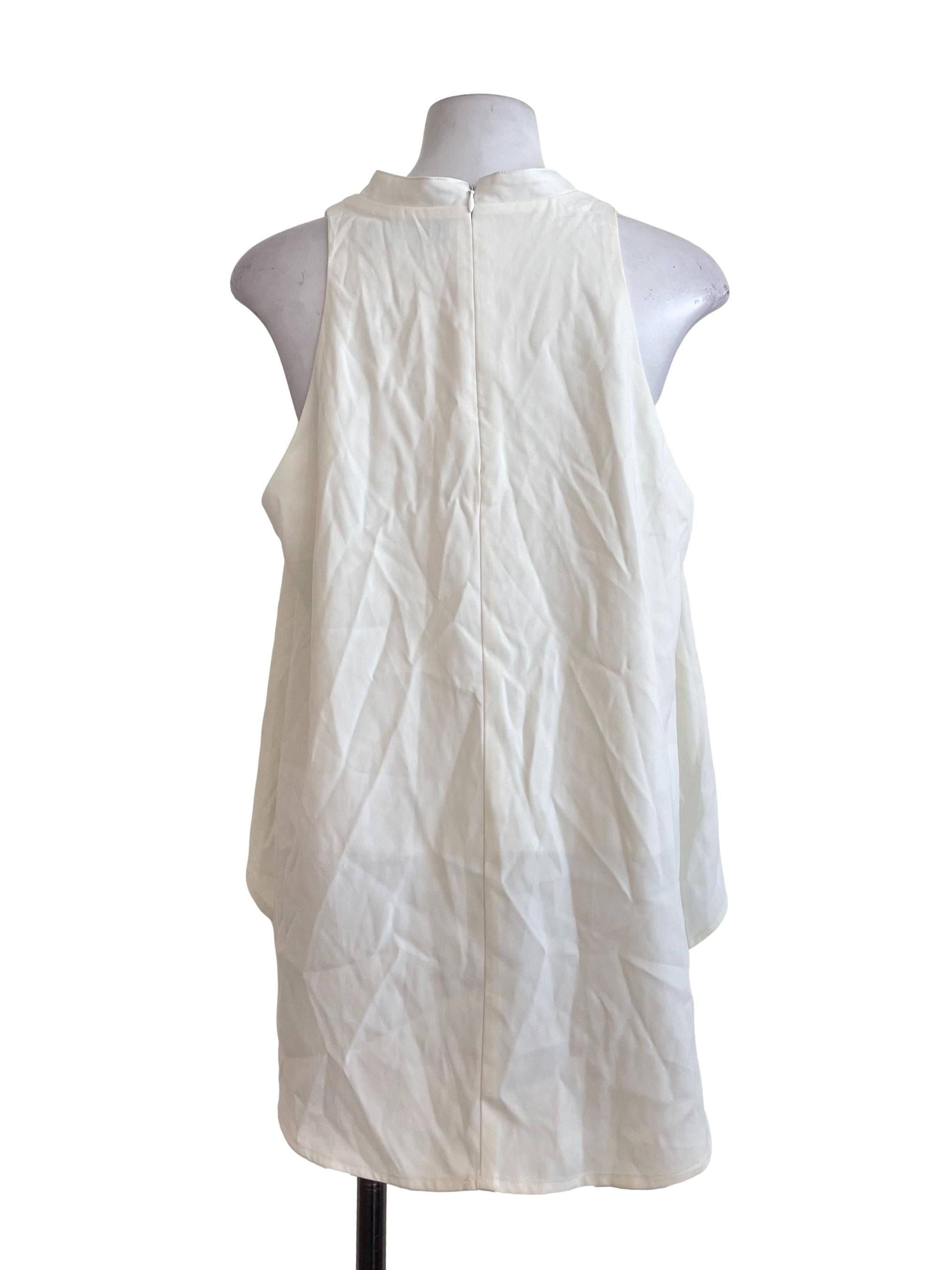 White Long Tail High Neck Top
