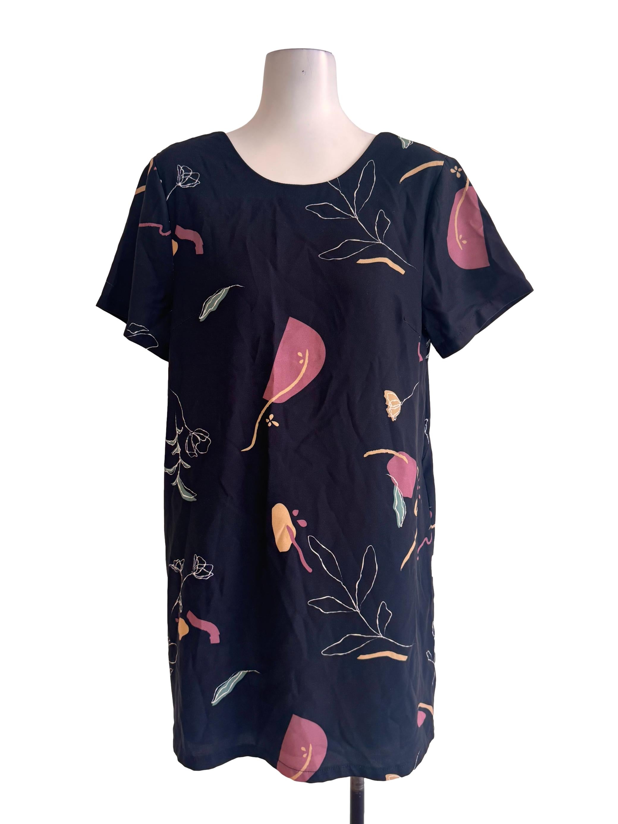 Navy Blue Floral Dress