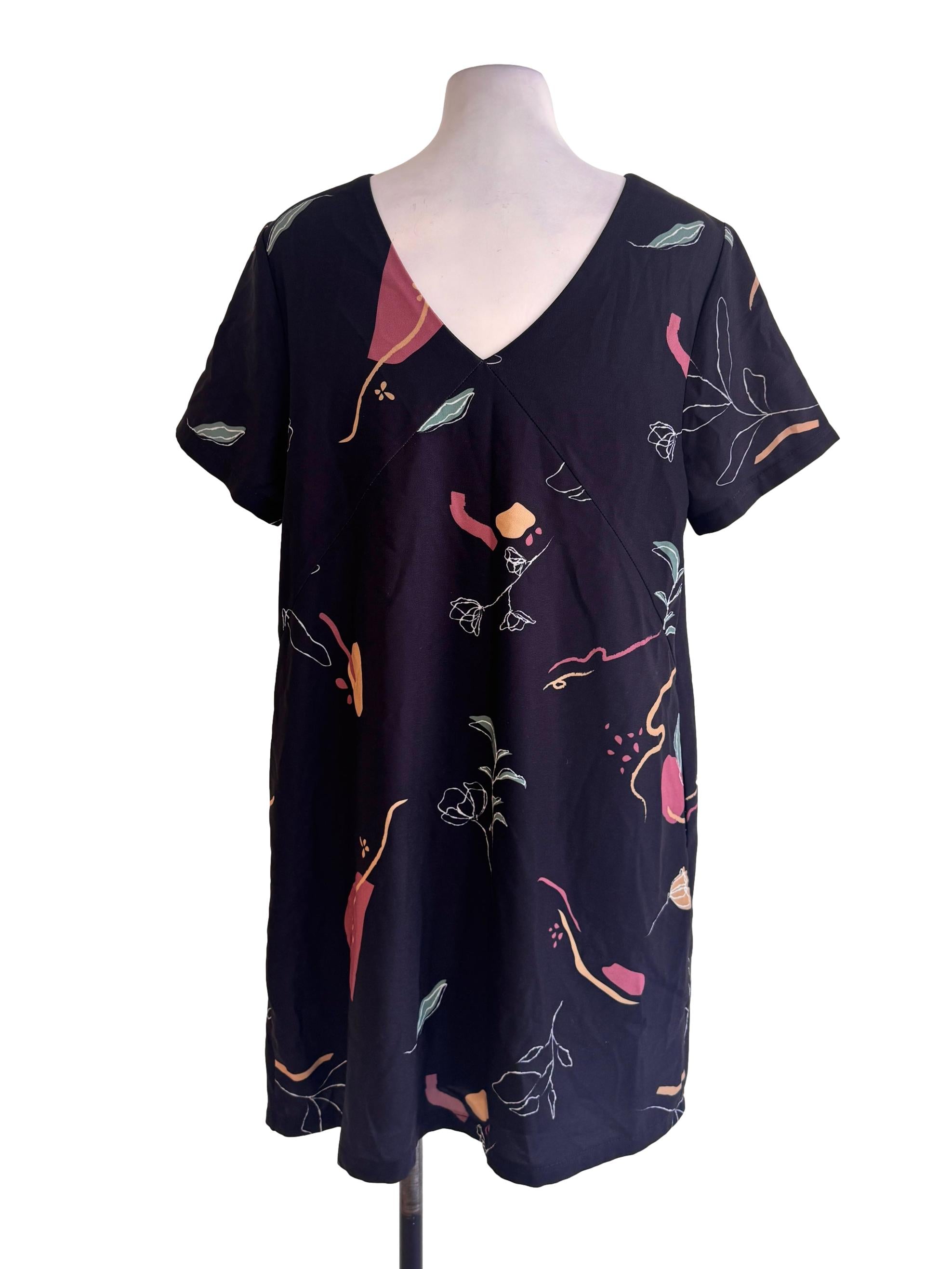 Navy Blue Floral Dress