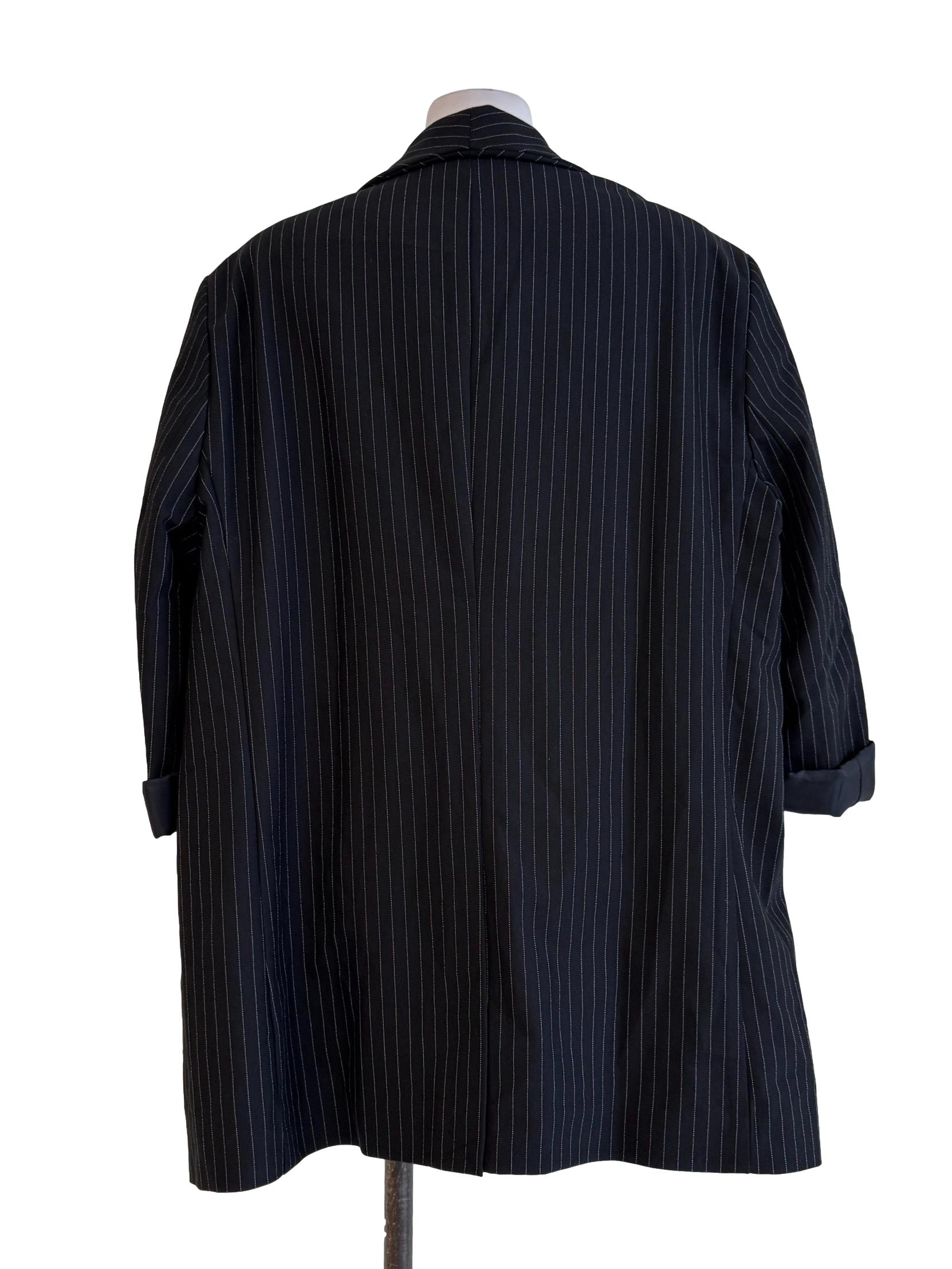 Black And White Stripes Long Sleeve Blazer