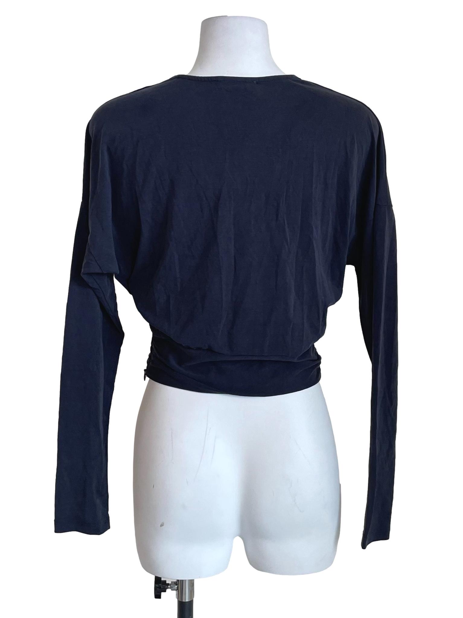 Dark Ash Navy Knot Batwing Top