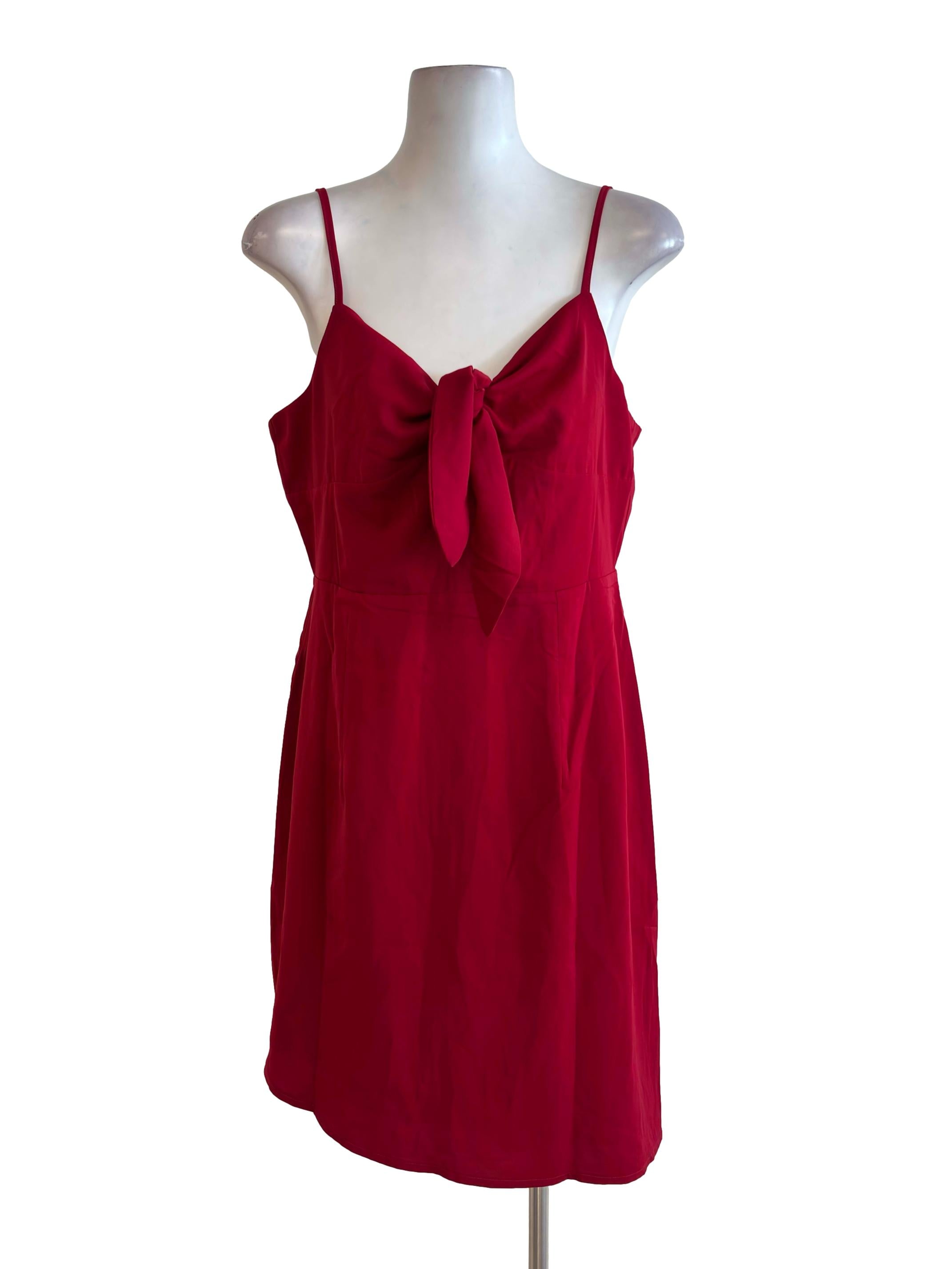 Red Bow Detail Mini Dress