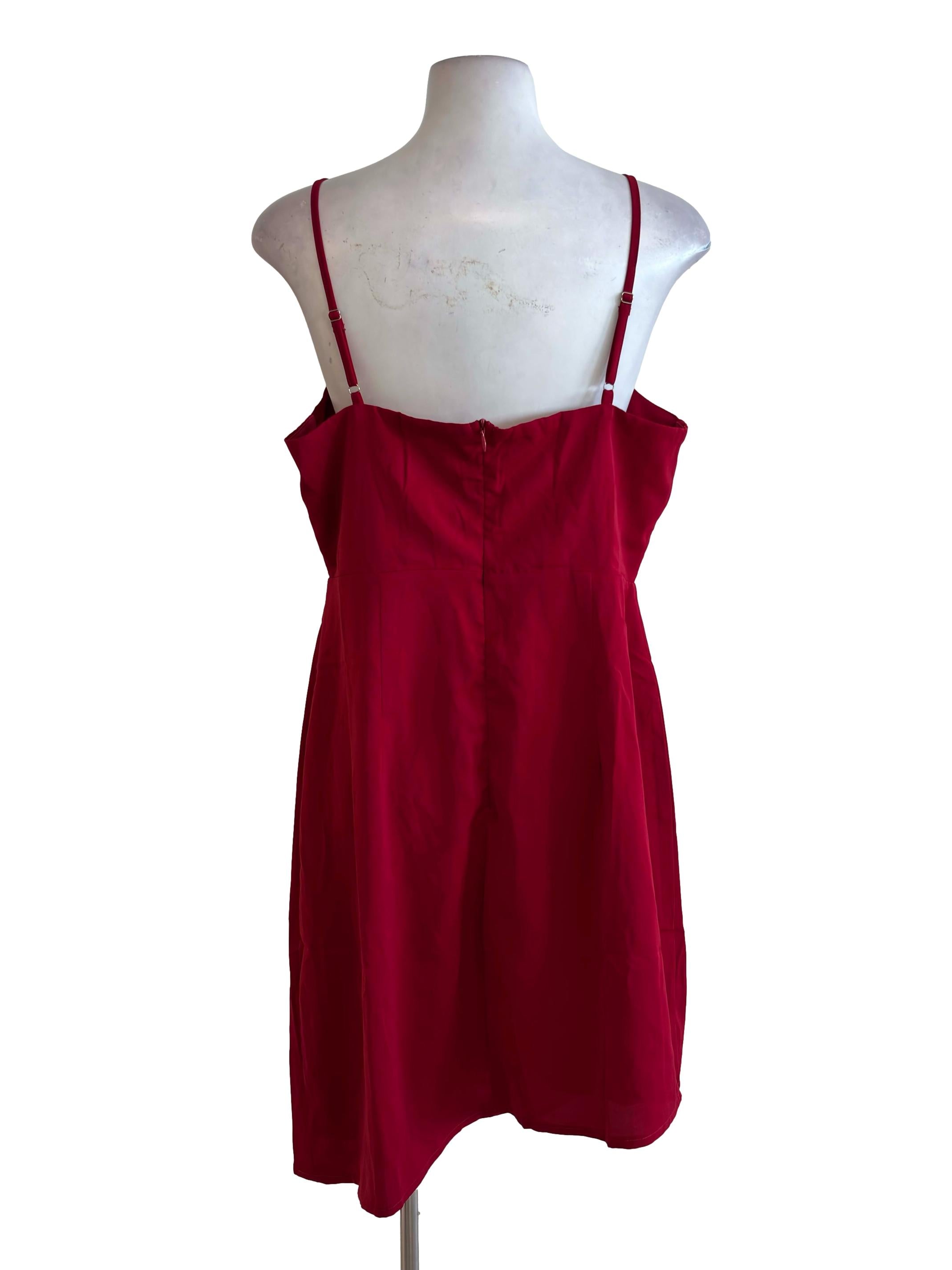Red Bow Detail Mini Dress