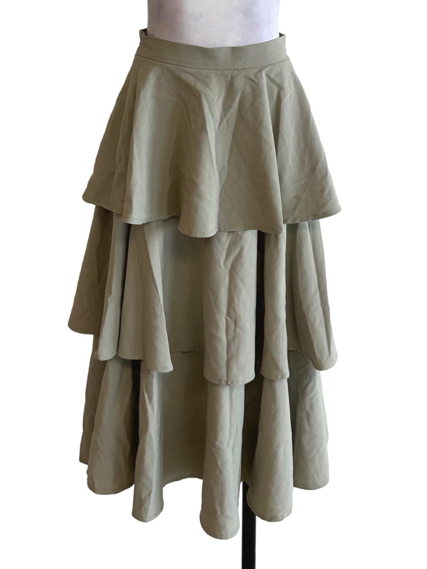 Sage Green Layered Skirt