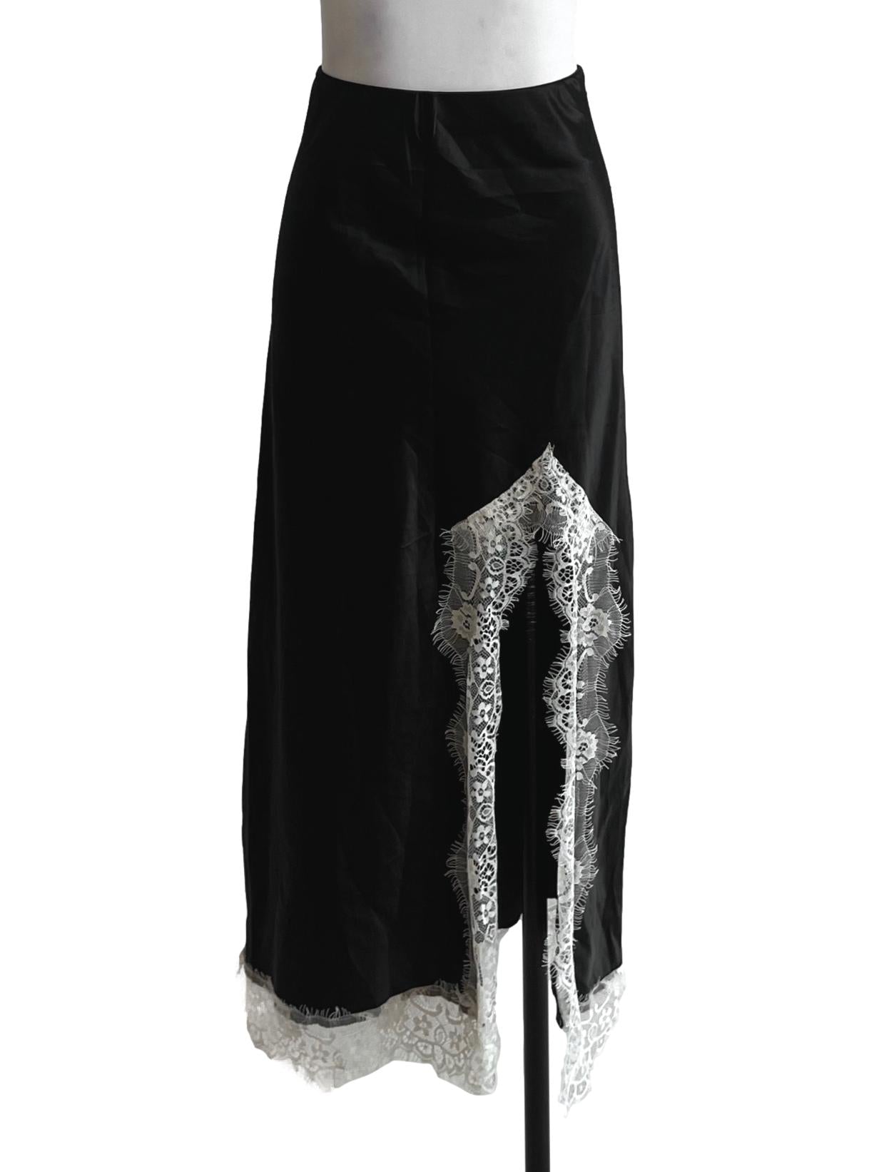 Black Lace A-Line Skirt