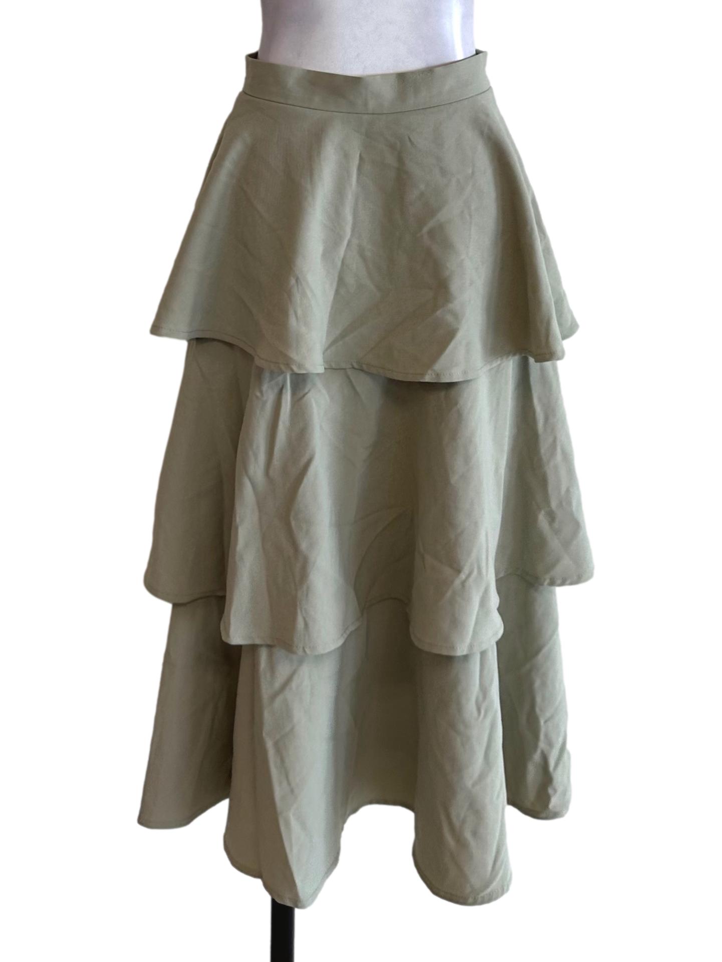 Sage Green Layered Skirt