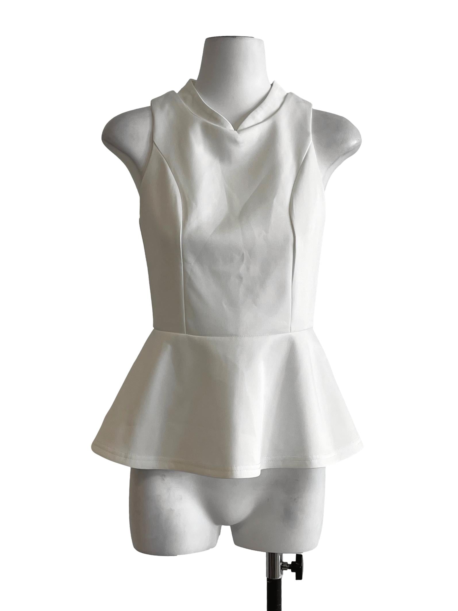 Off White Halter Sleeveless Top