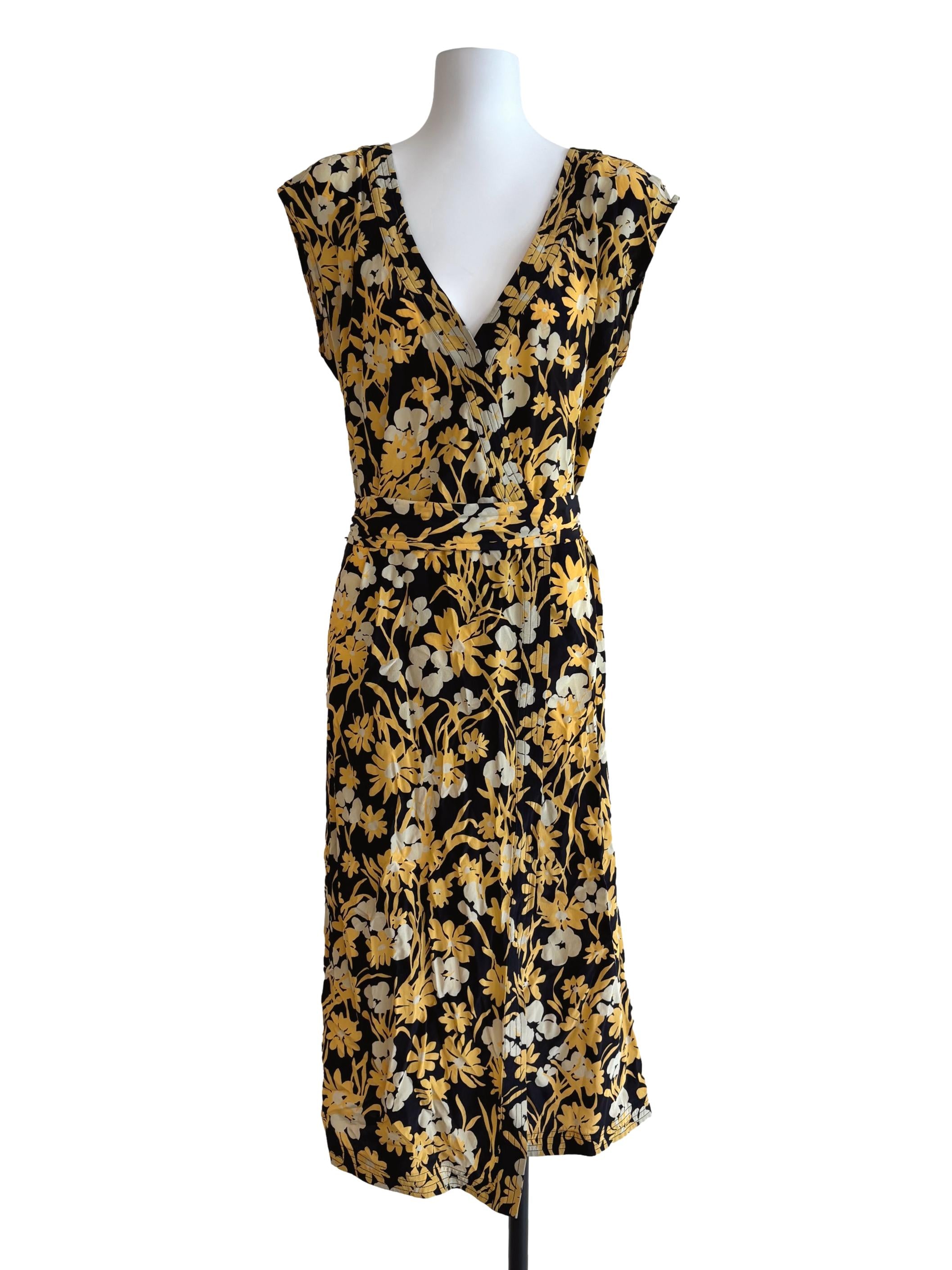 Butter Yellow Floral Midi Dress