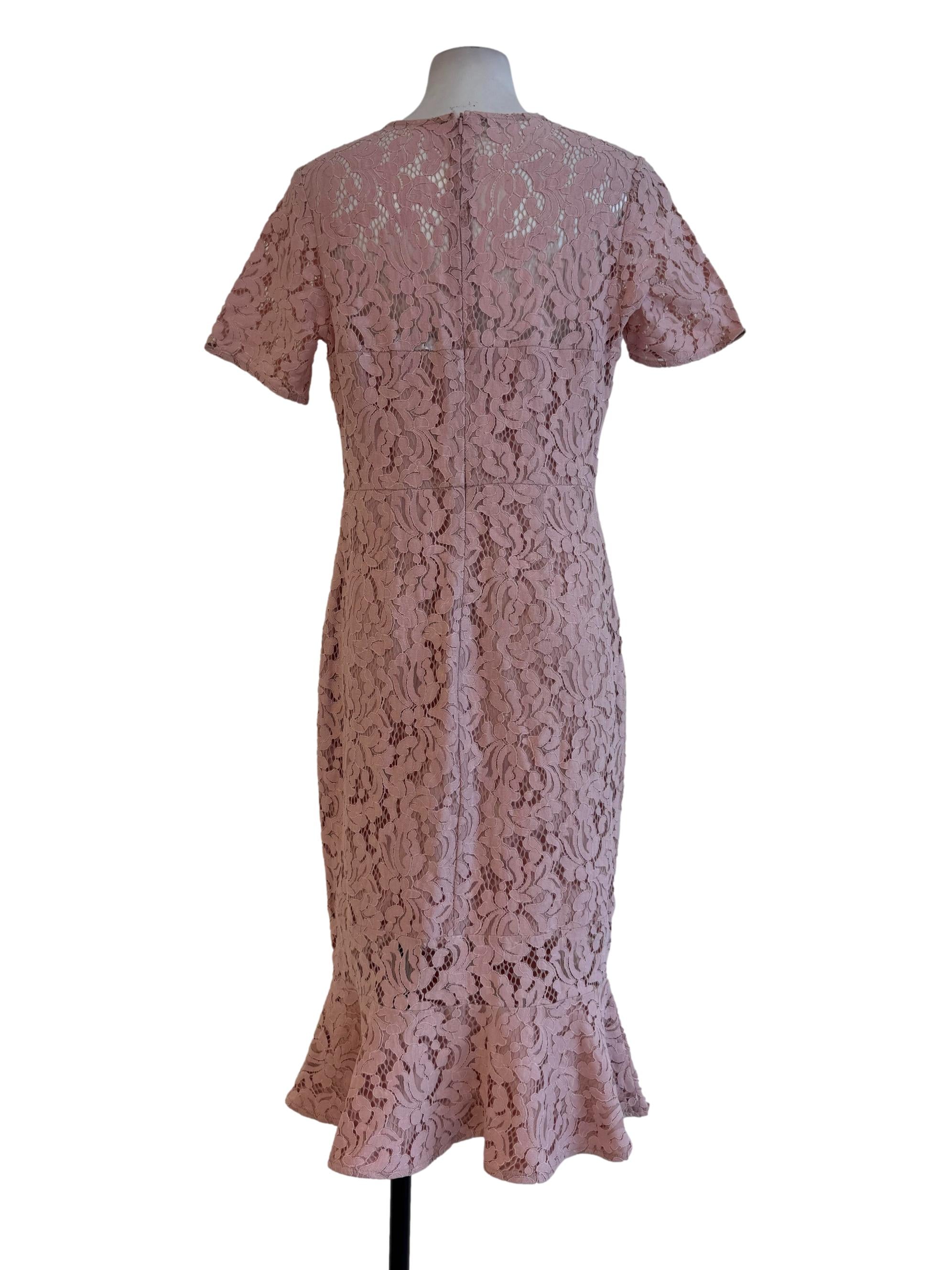 Blush Lace Dress Empire Dress