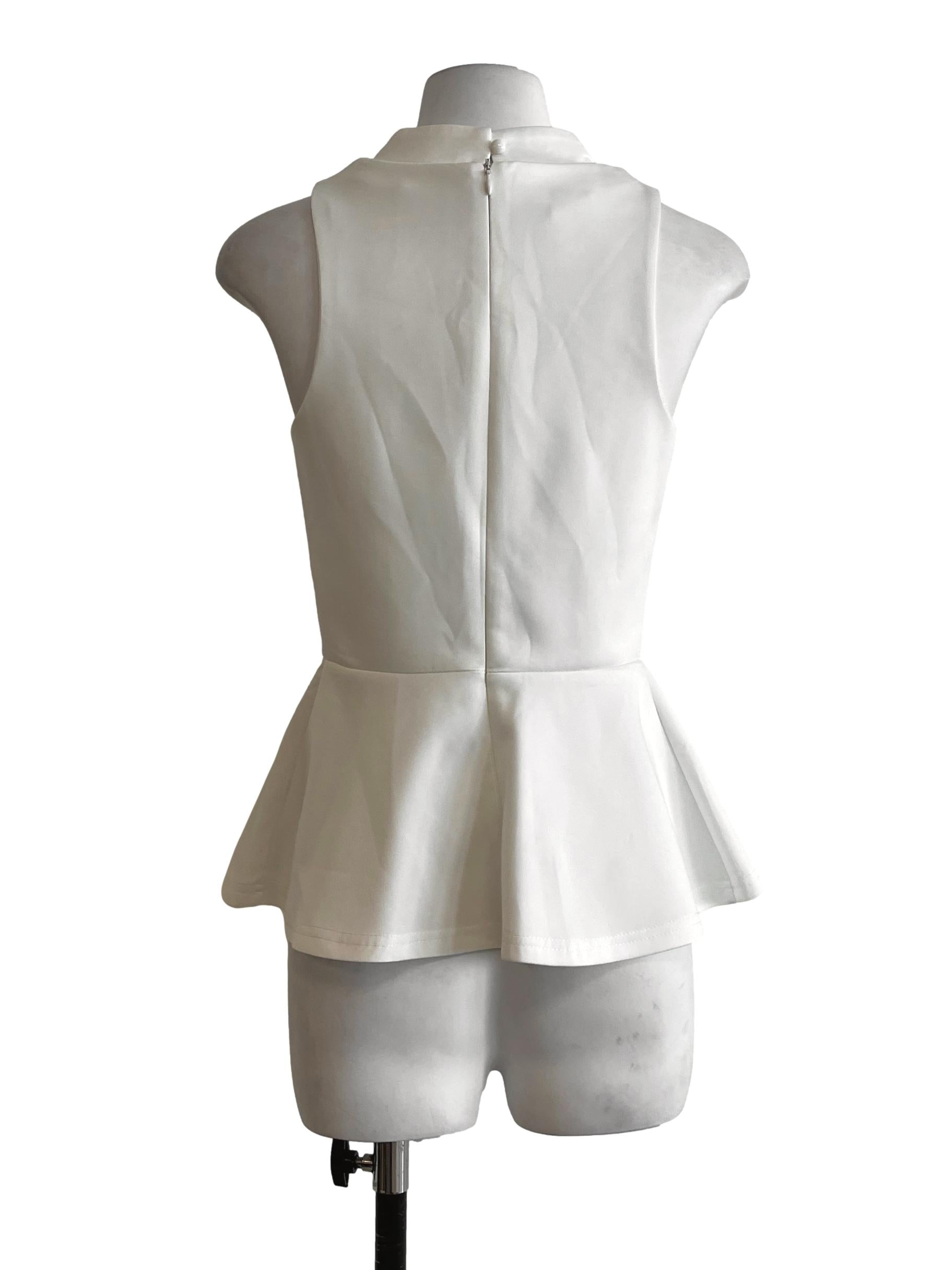 Off White Halter Sleeveless Top