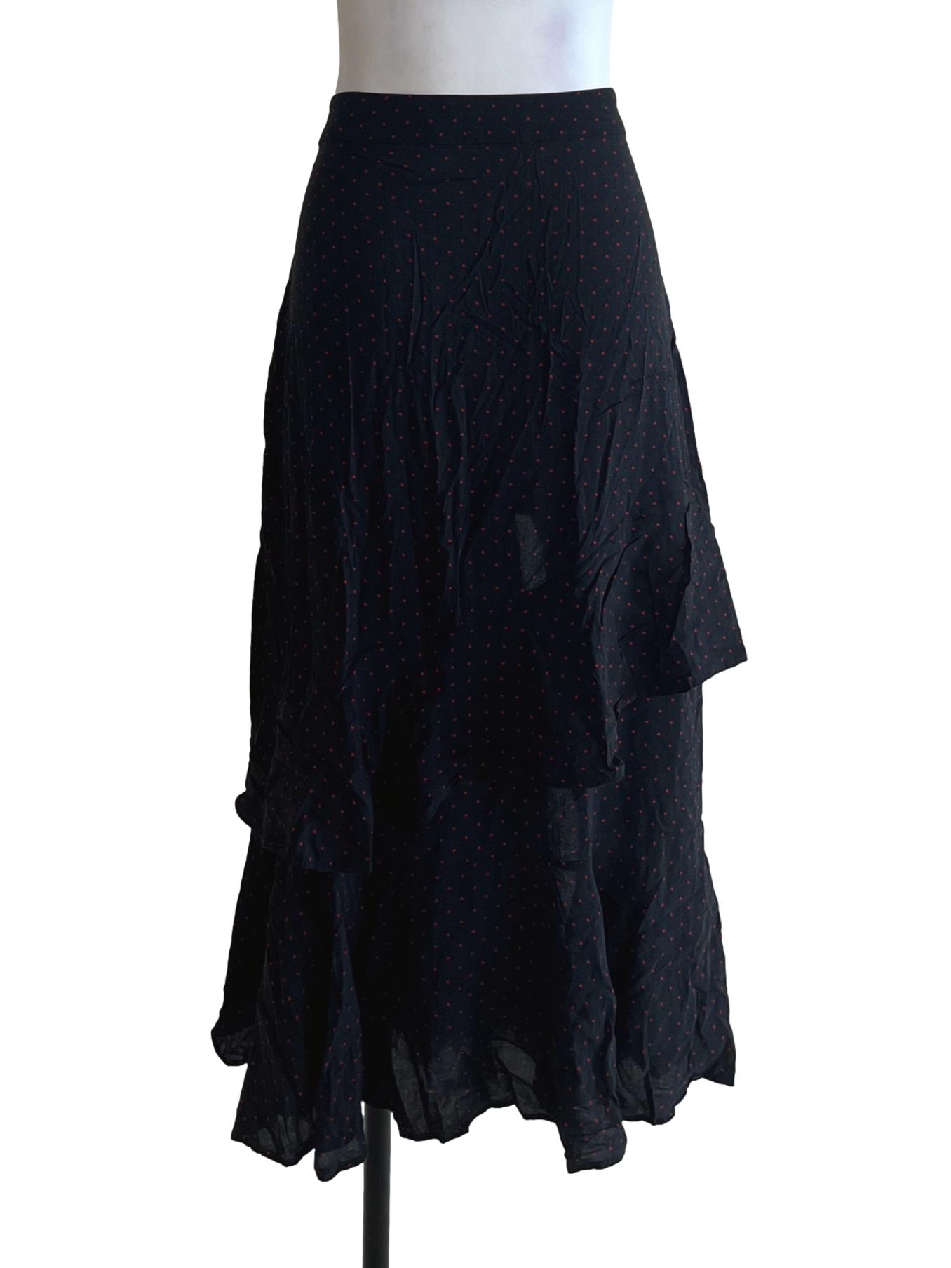 Black Polka Dot A-Line Skirt