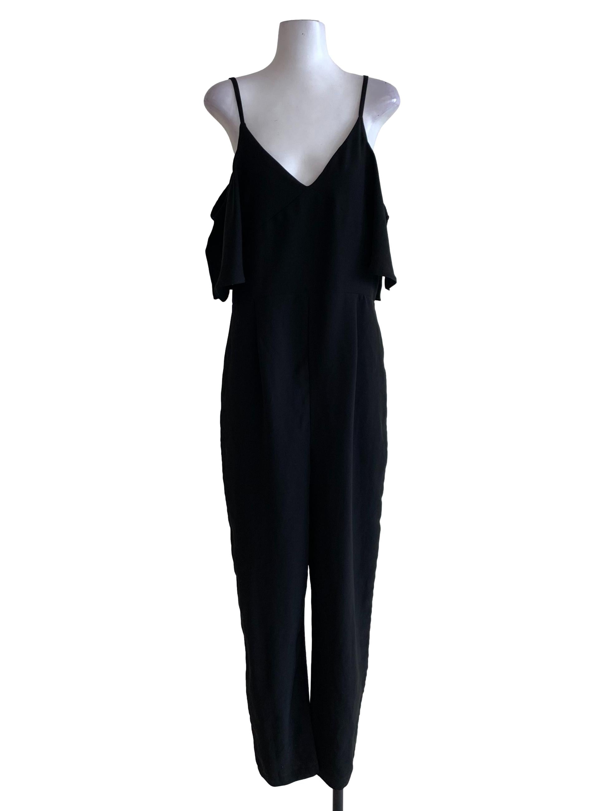 Black V-Neck Sleeveless Jumpsuit