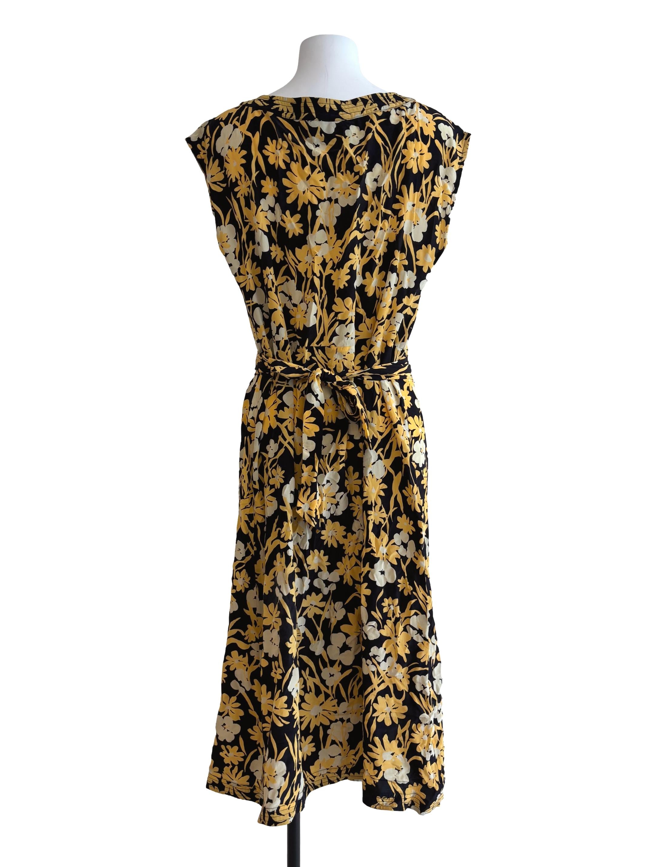 Butter Yellow Floral Midi Dress