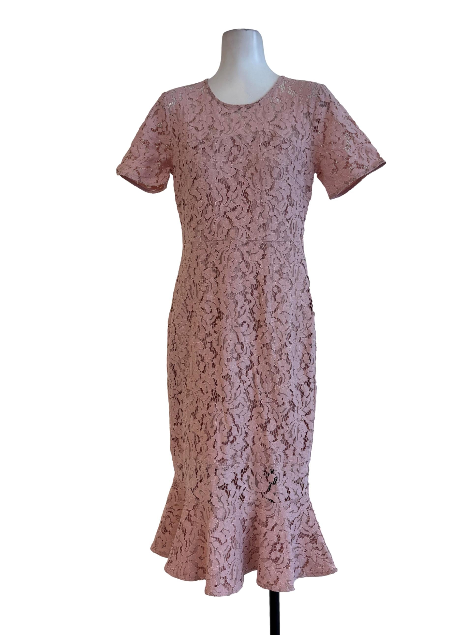 Blush Lace Dress Empire Dress