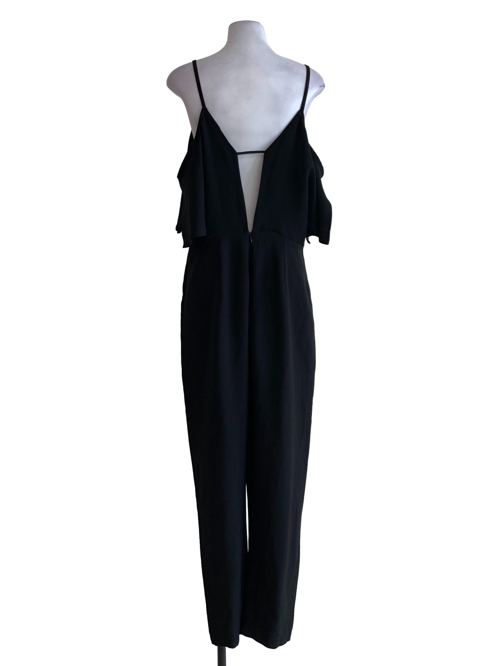 Black V-Neck Sleeveless Jumpsuit