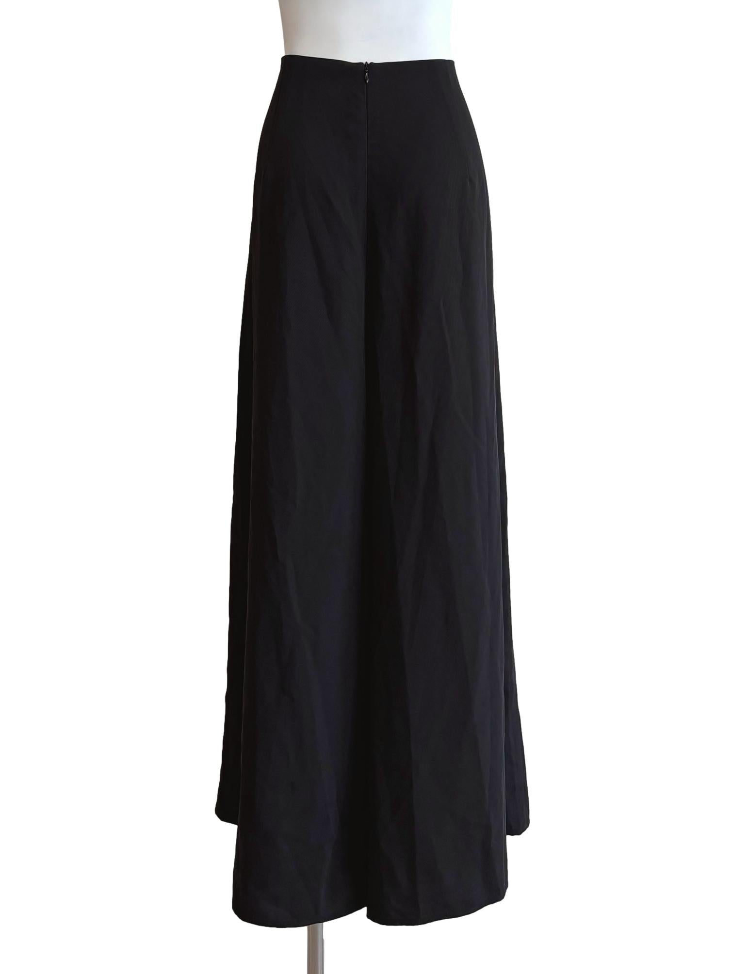 Jet Black Long Palazzo Pants