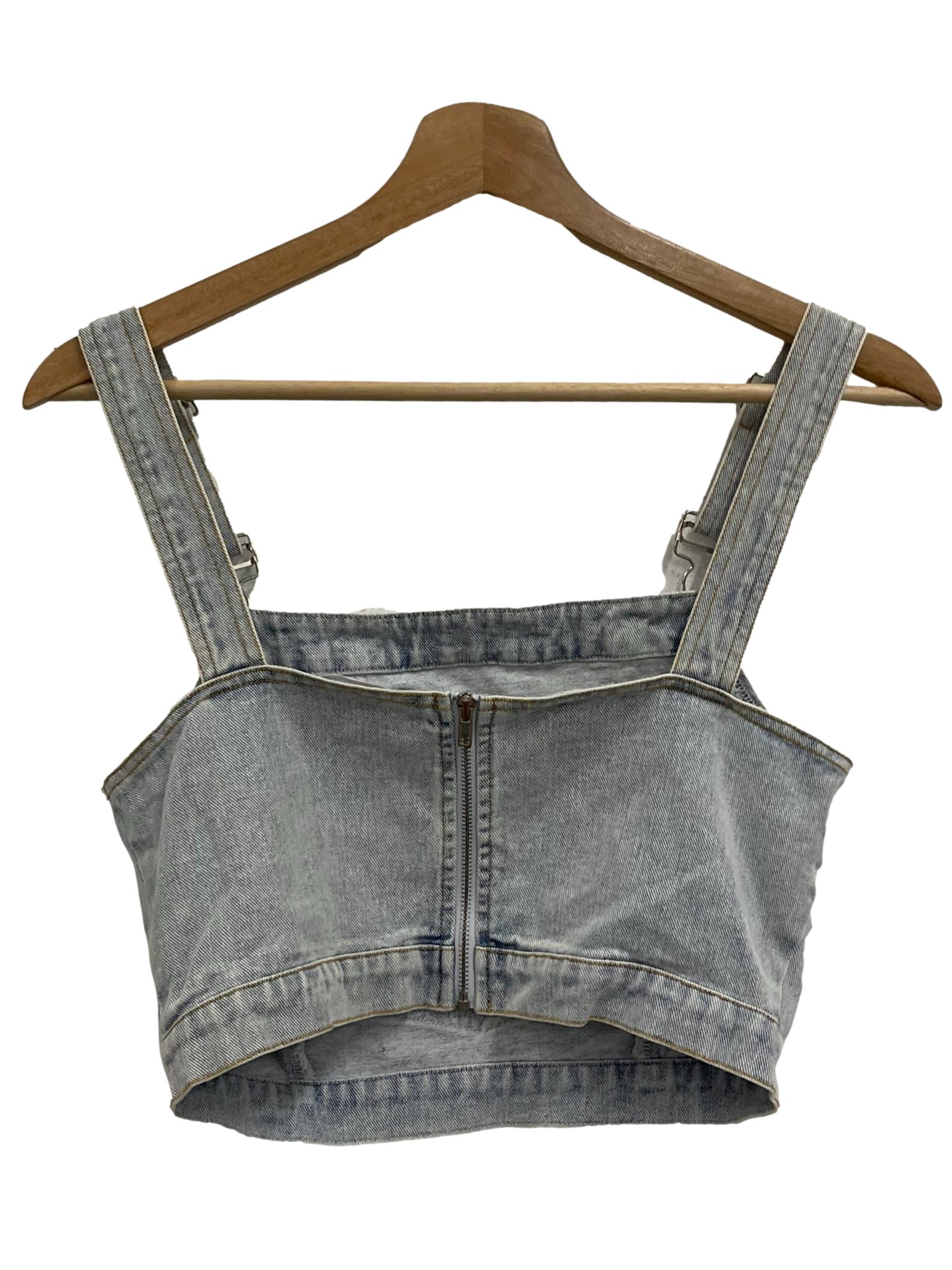 Mikayla Light Blue Denim Pocket Tank