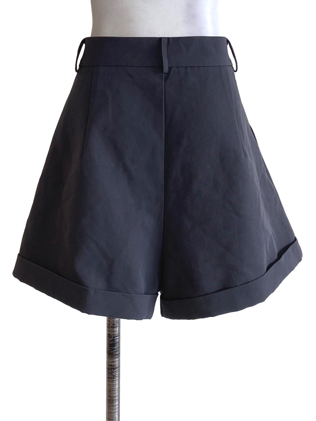 Smoke Grey With Fold Bottom Shorts