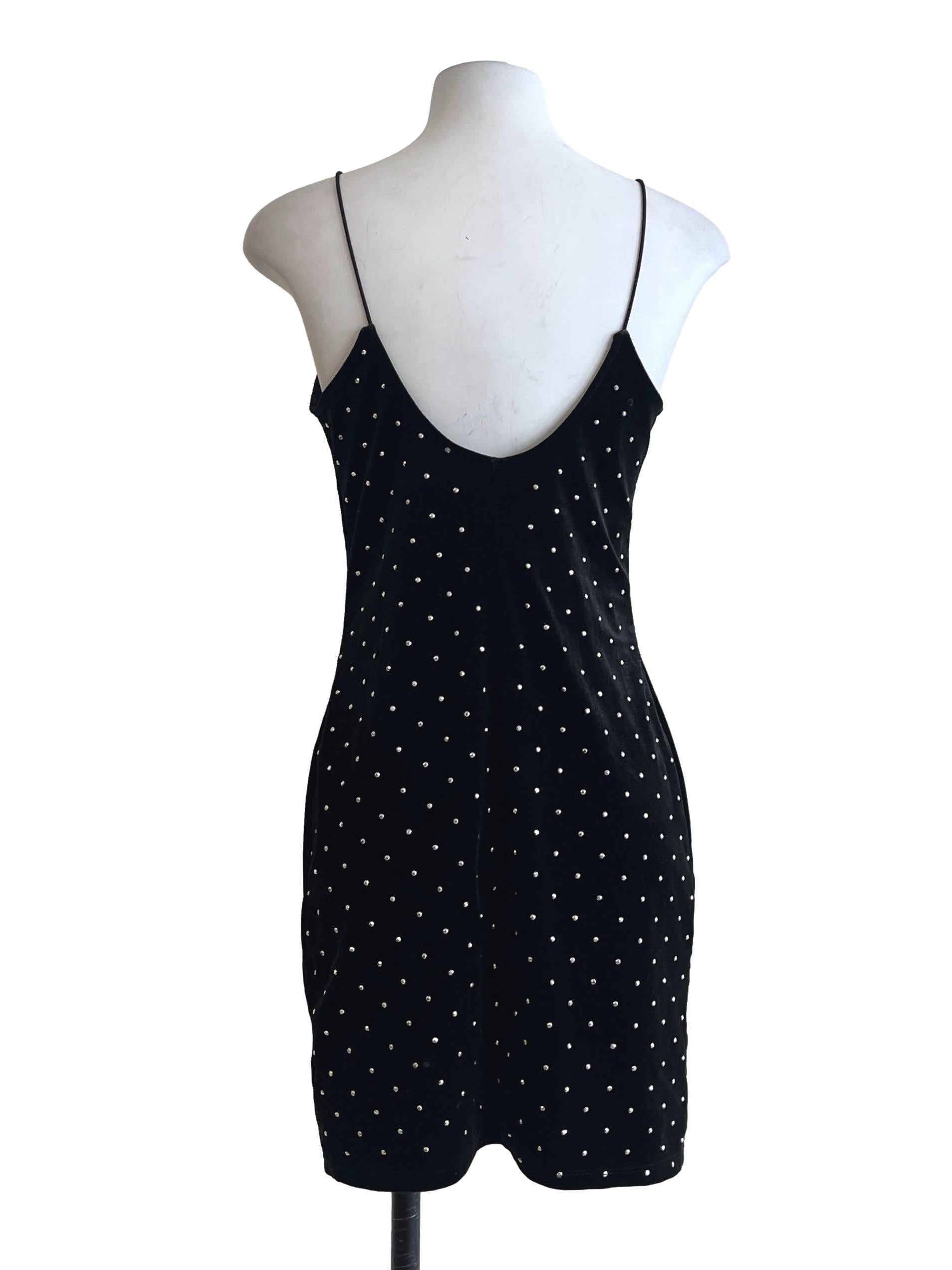 Pitch Black Spaghetti Strap Mini Dress
