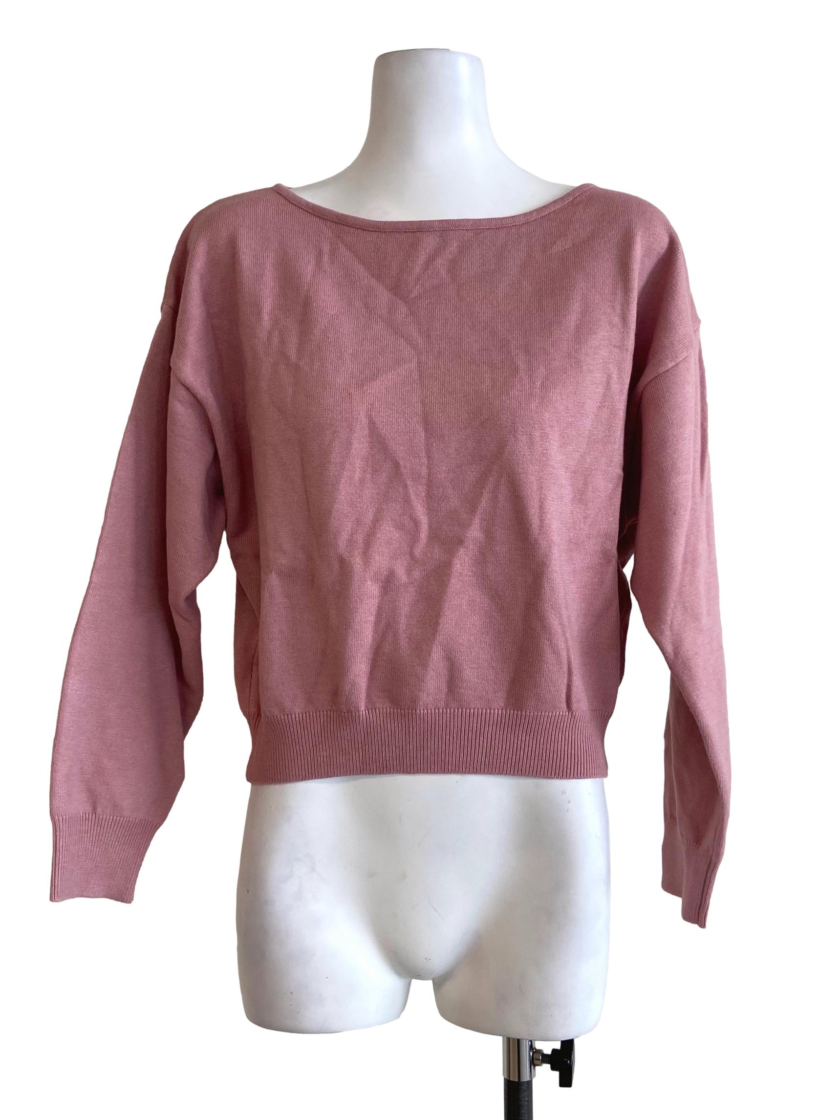 Rose Pink Pencil Stripe Pegged Blouse
