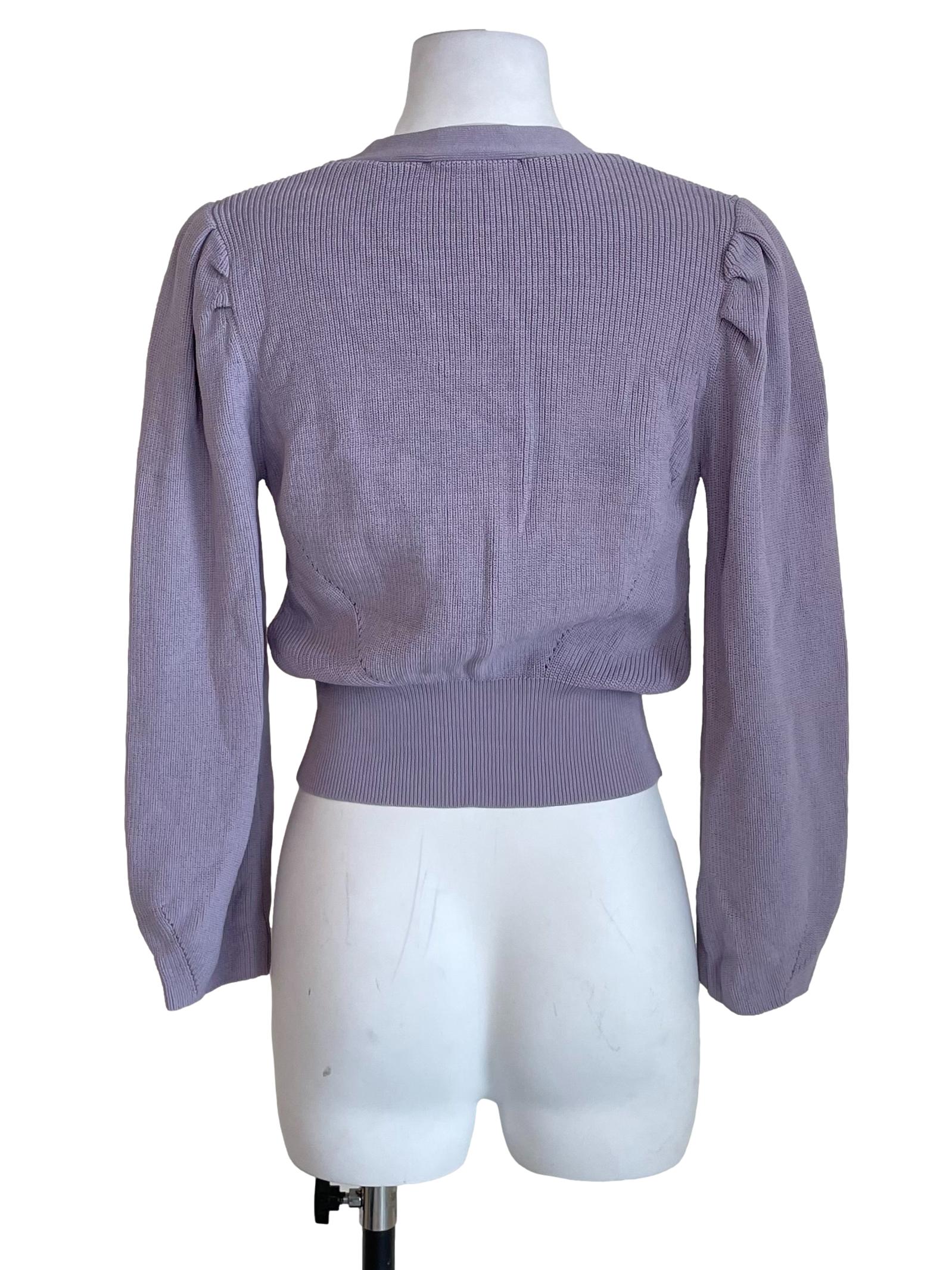 Pastel Purple Ribbed Cardigan