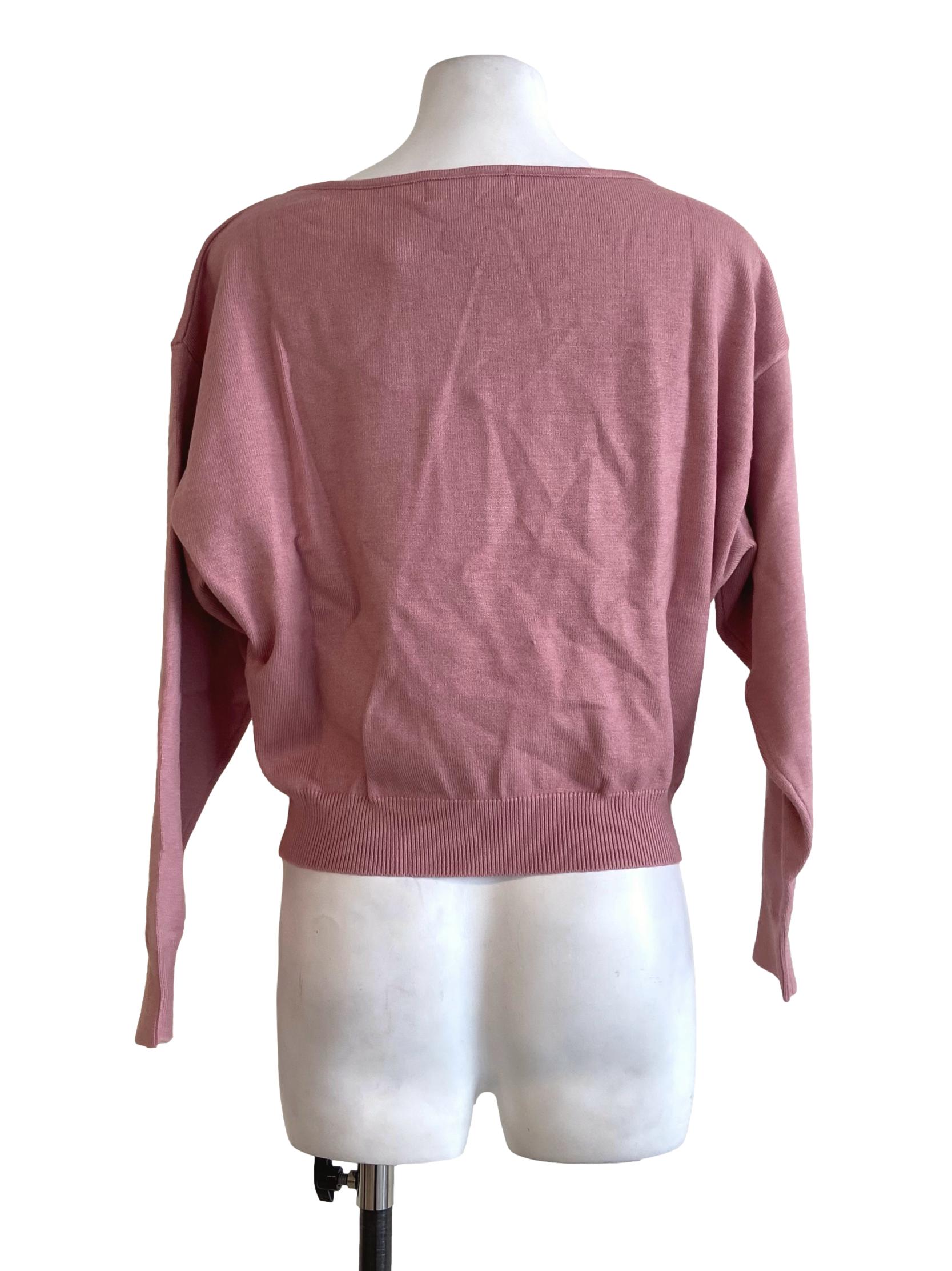 Rose Pink Pencil Stripe Pegged Blouse