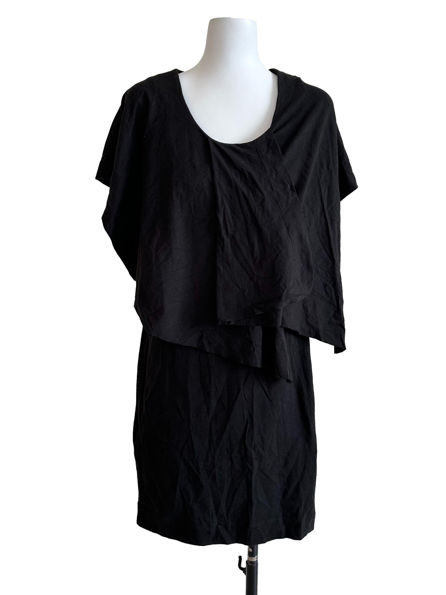 Black Cape Plain Dress