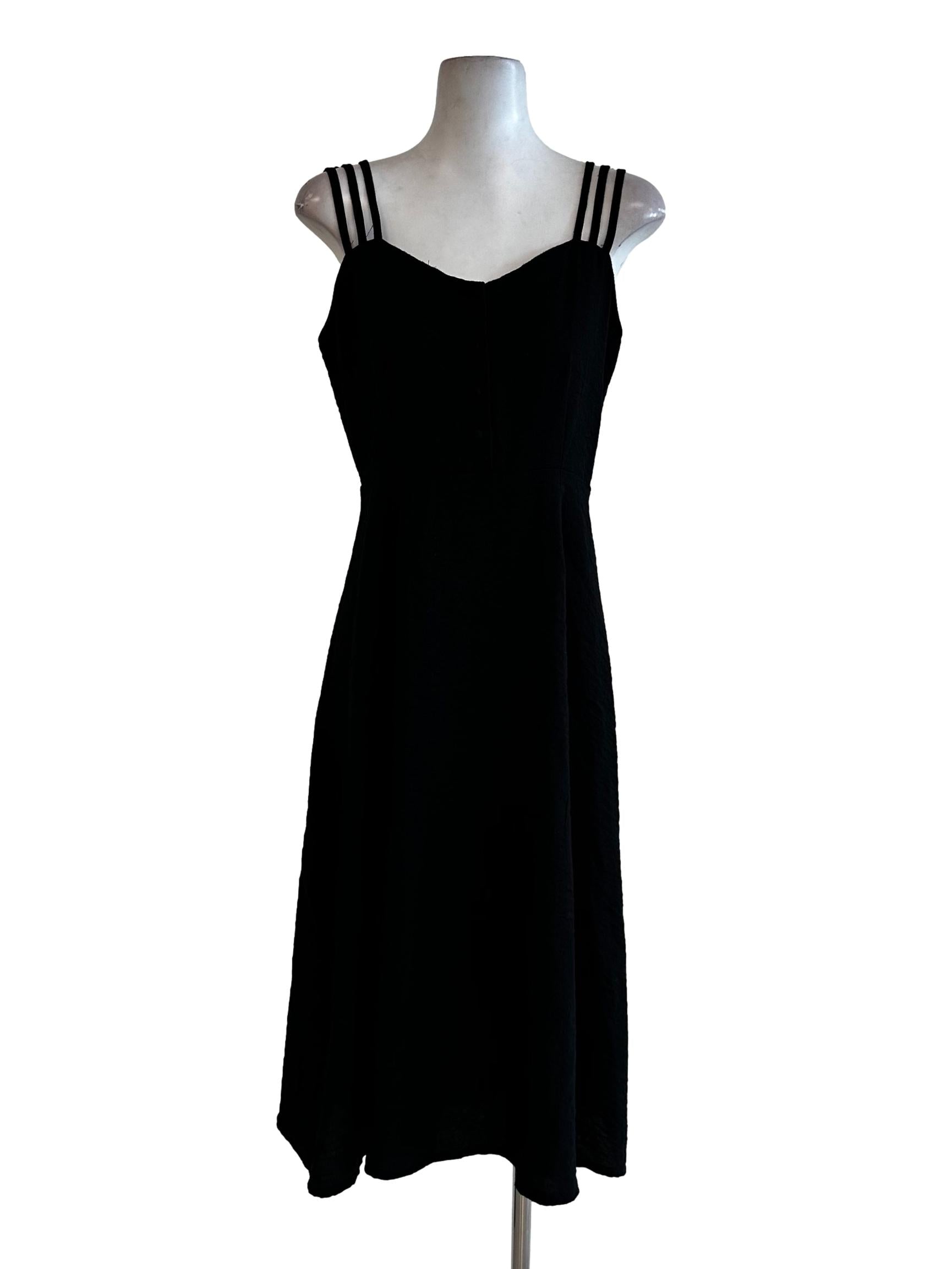 Black Sleeveless Plain Dress