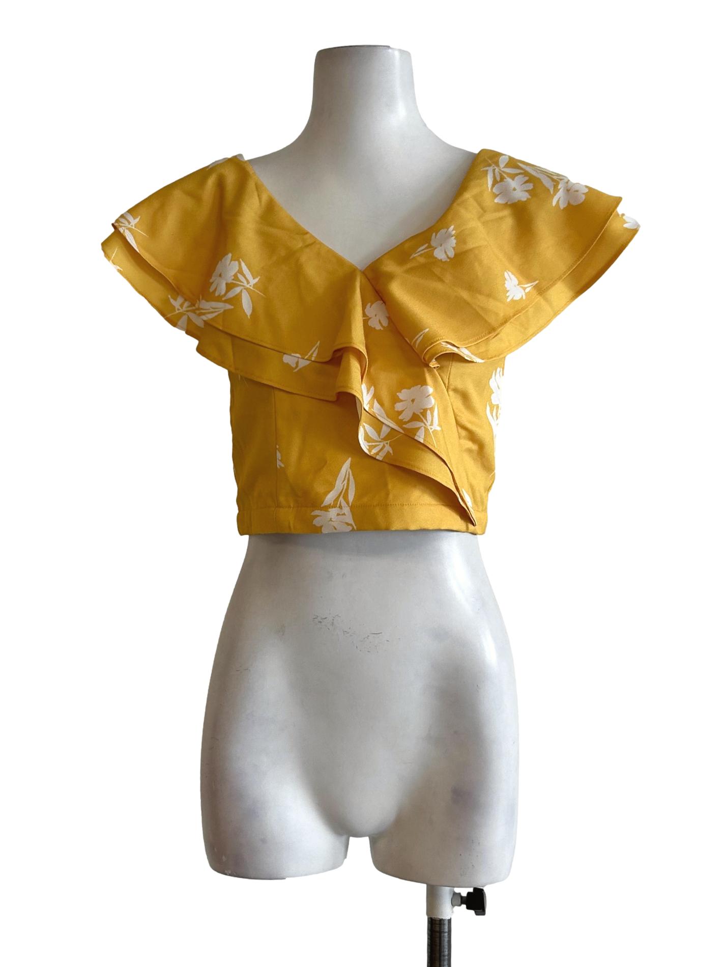 Canary Yellow Floral Blouse TCL